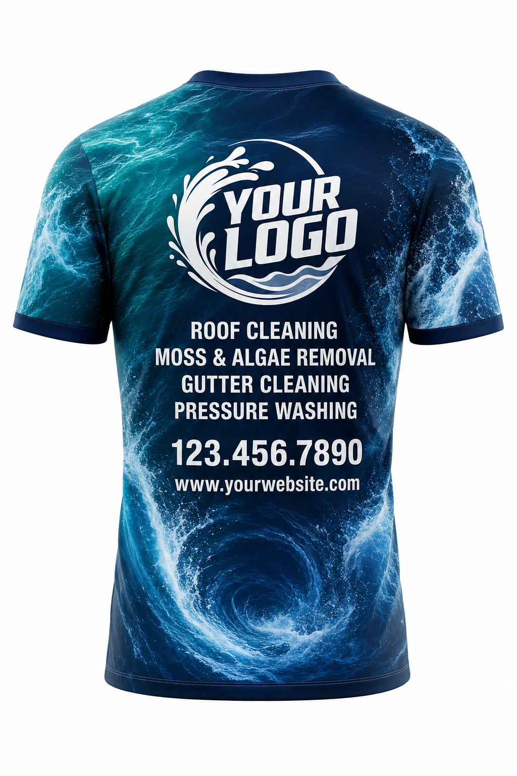 Deep Current custom roof cleaning & pressure washing crew uniform T-Shirt — back