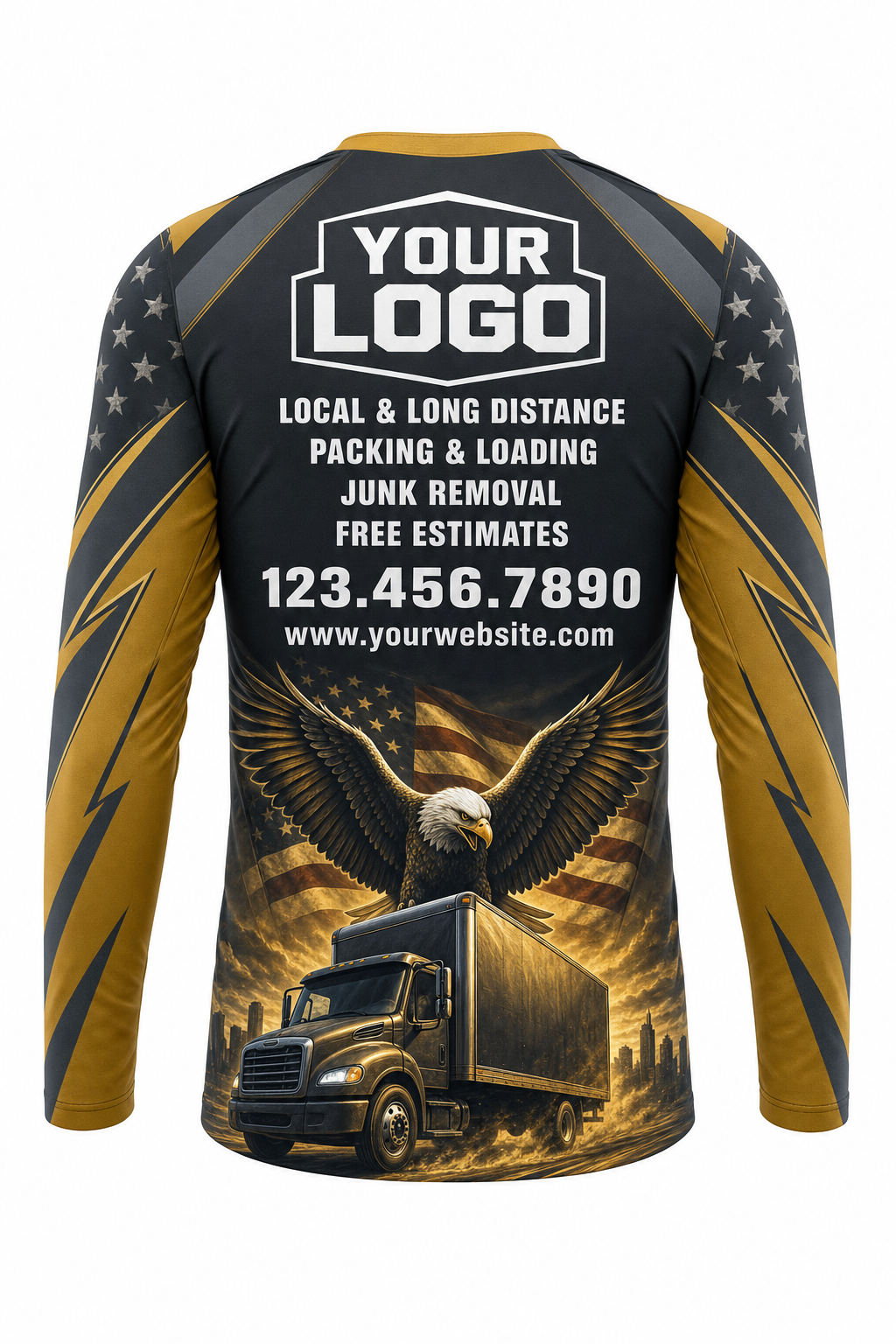Eagle Haul custom moving & junk removal crew uniform Long Sleeve — back