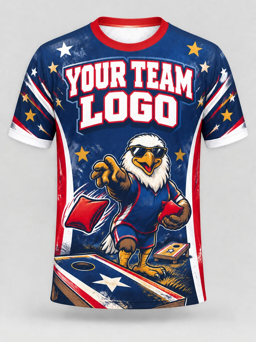 Eagle Toss custom cornhole team jersey, front