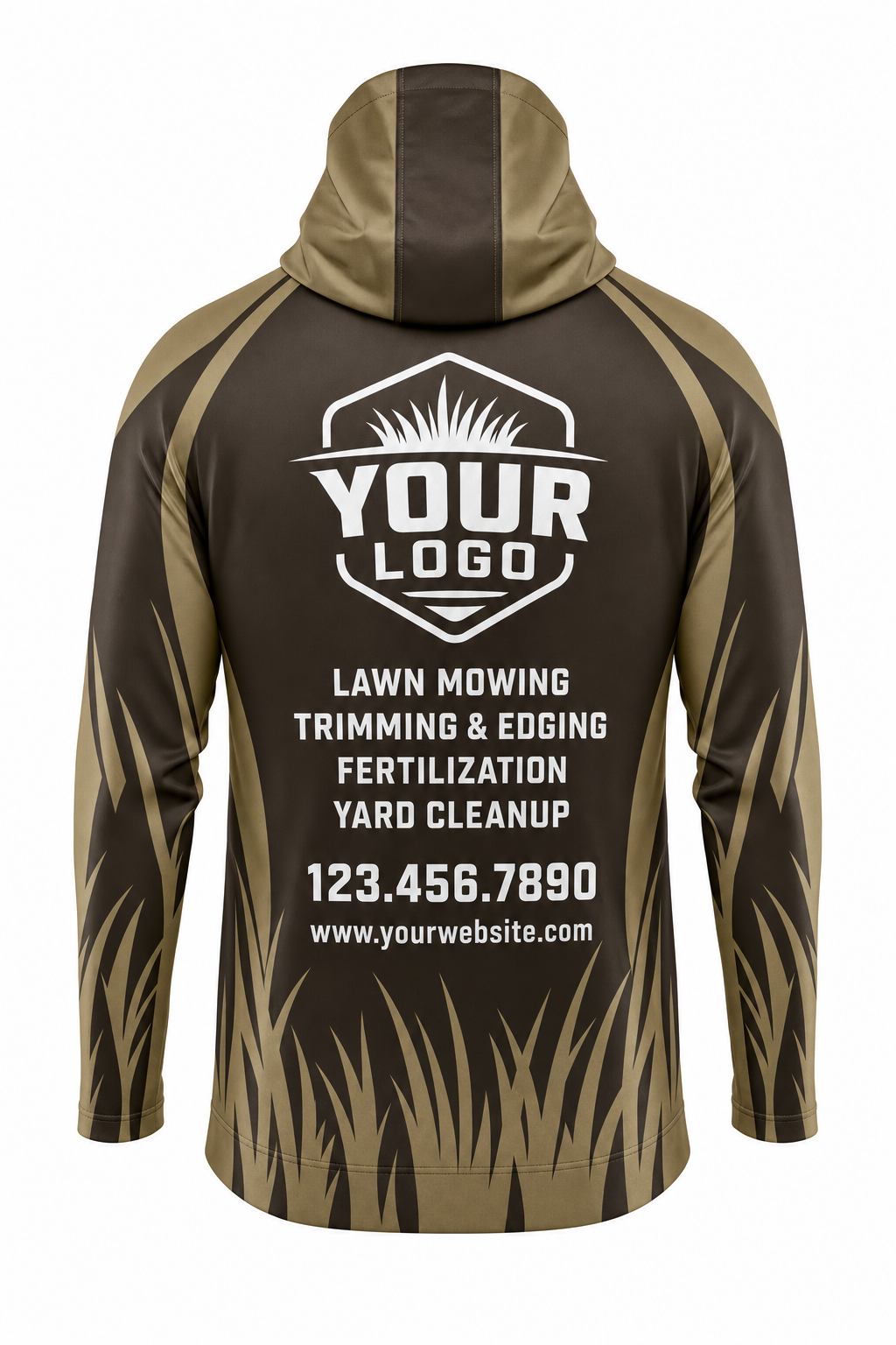 Earth Grass Blades custom lawn care & landscaping crew uniform Hoodie — back