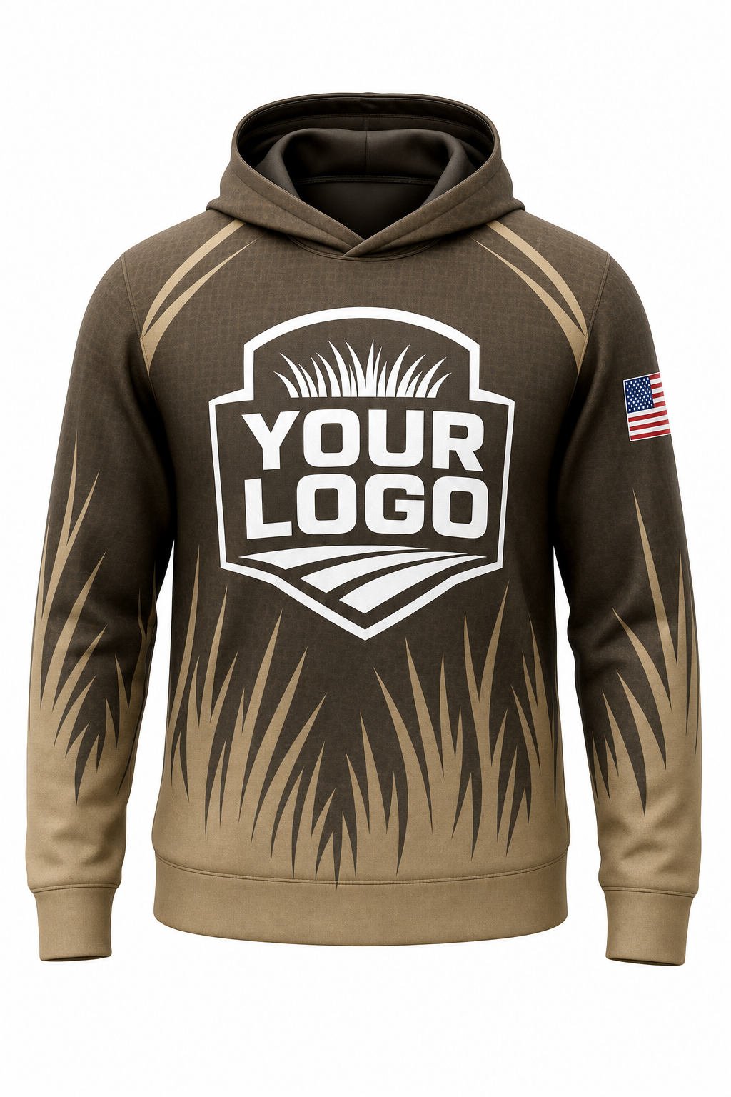 Earth Grass Blades custom lawn care & landscaping crew uniform Hoodie — front