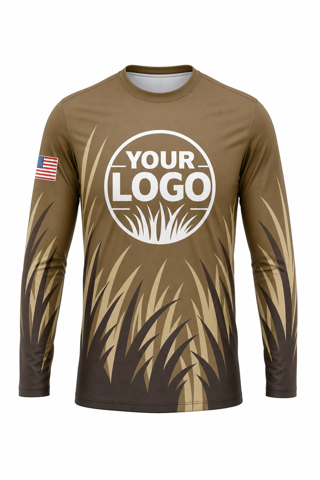 Earth Grass Blades custom lawn care & landscaping crew uniform Long Sleeve — front