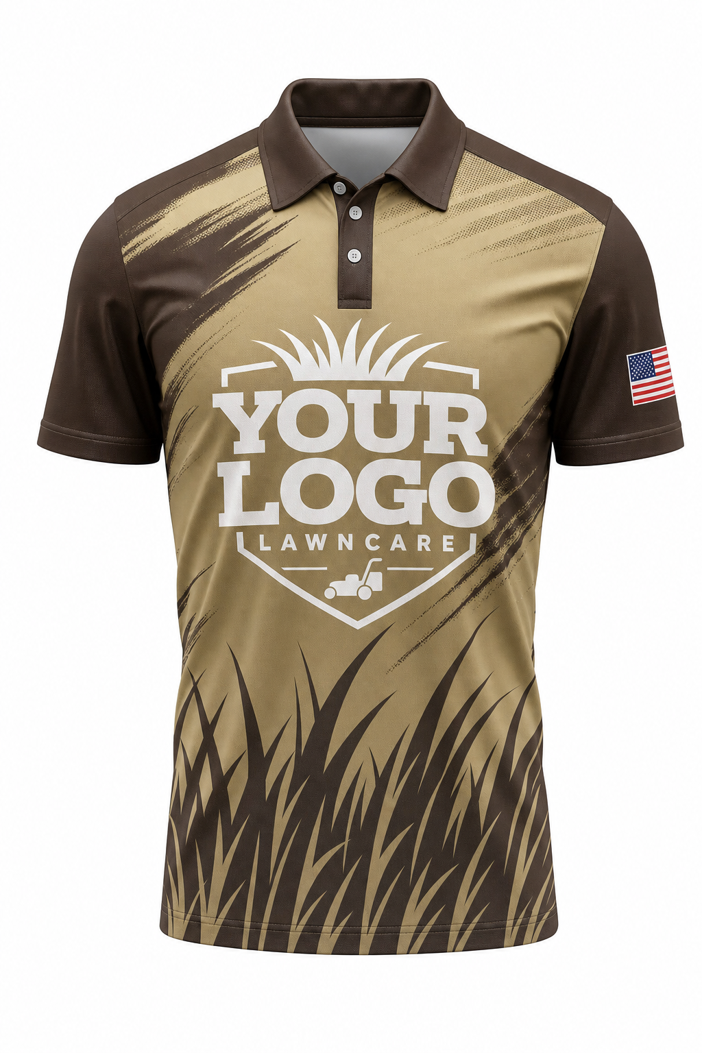 Earth Grass Blades custom lawn care & landscaping crew uniform Polo — front