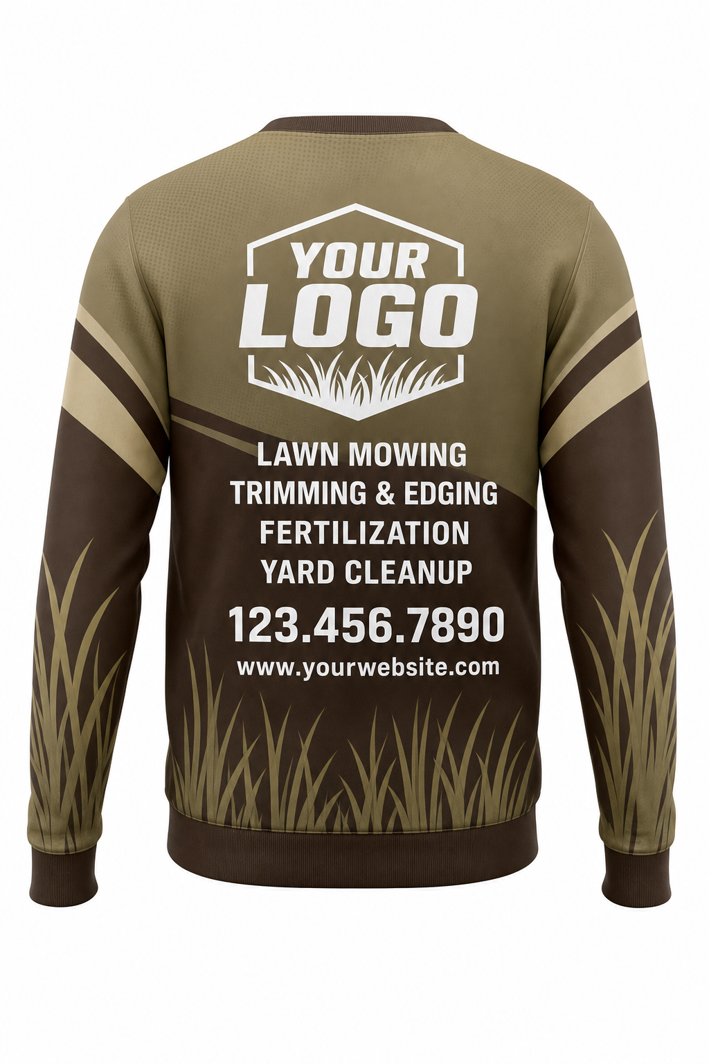 Earth Grass Blades custom lawn care & landscaping crew uniform Sweatshirt — back