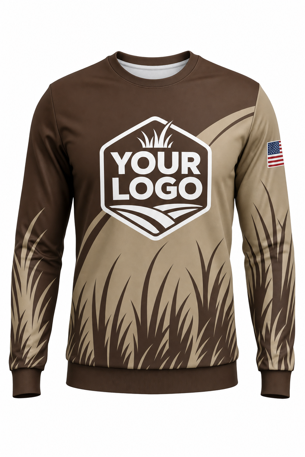 Earth Grass Blades custom lawn care & landscaping crew uniform Sweatshirt — front