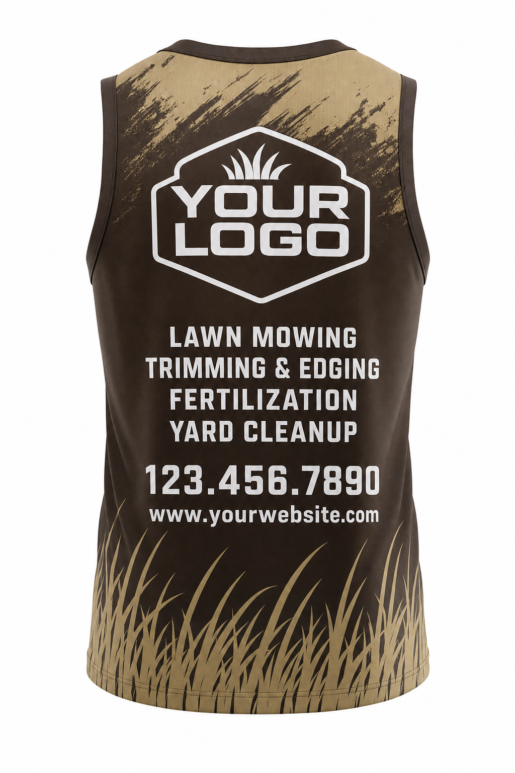 Earth Grass Blades custom lawn care & landscaping crew uniform Tank Top — back