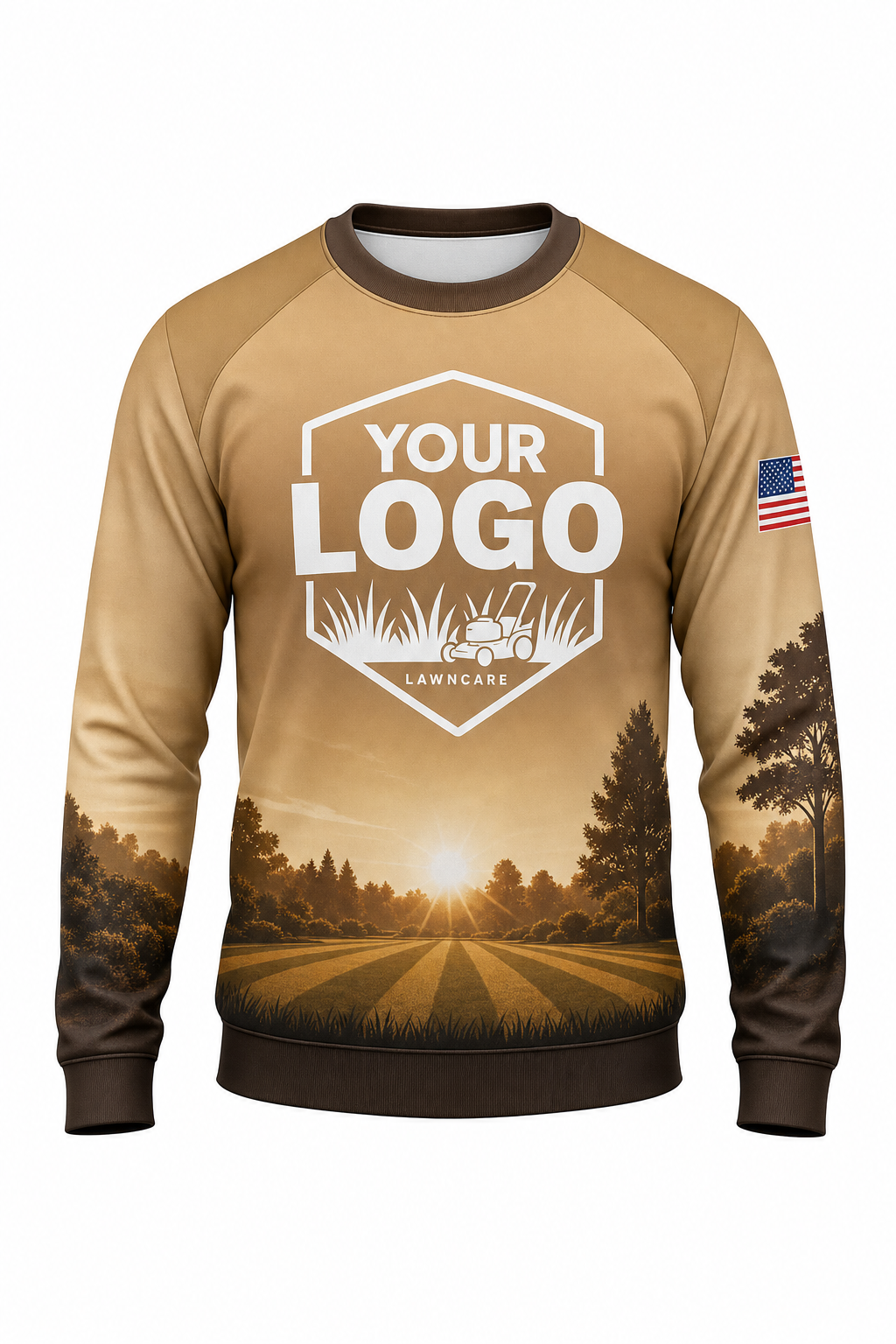 Earth Sunrise Yard custom lawn care & landscaping crew uniform Sweatshirt — front
