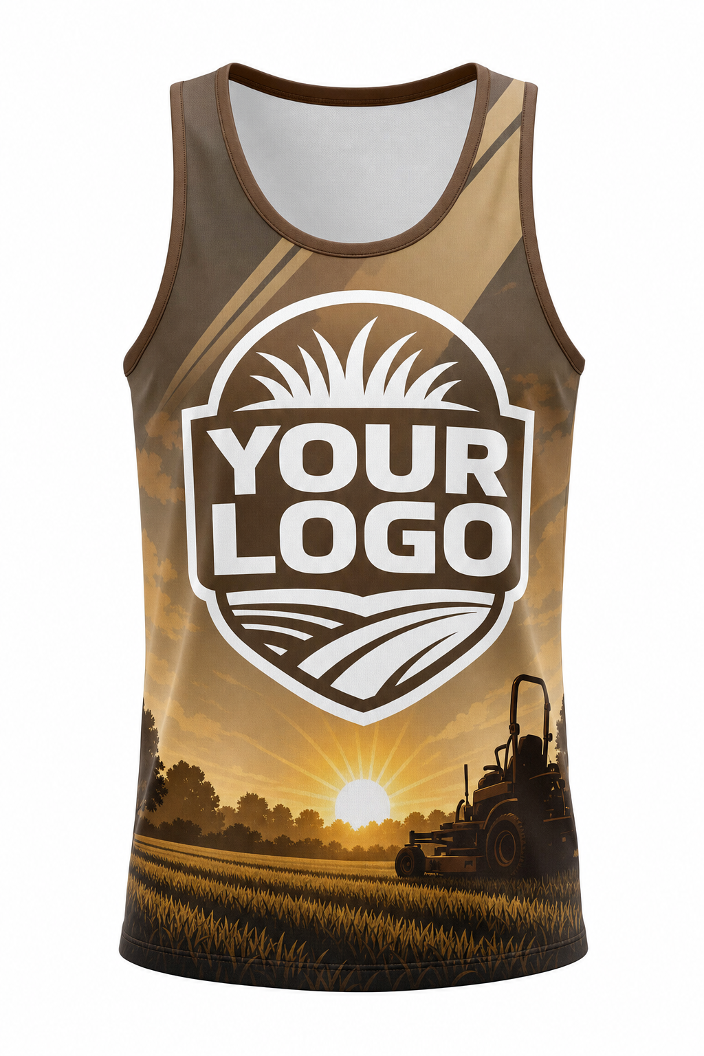 Earth Sunrise Yard custom lawn care & landscaping crew uniform Tank Top — front