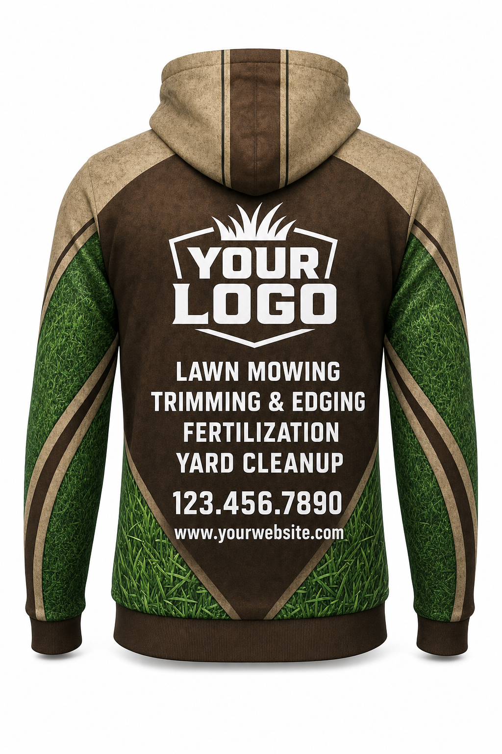 Earth Turf custom lawn care & landscaping crew uniform Hoodie — back