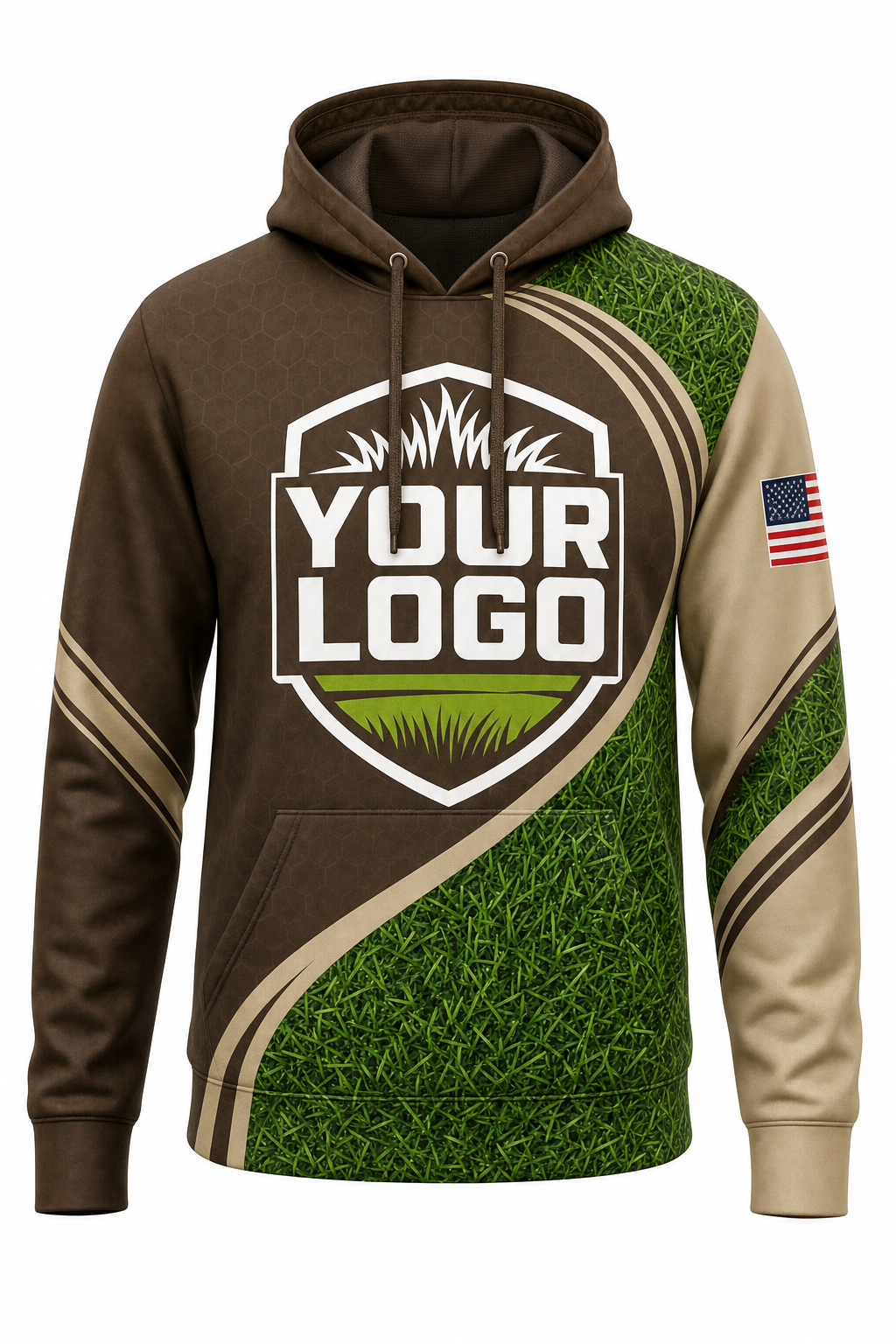 Earth Turf custom lawn care & landscaping crew uniform Hoodie — front