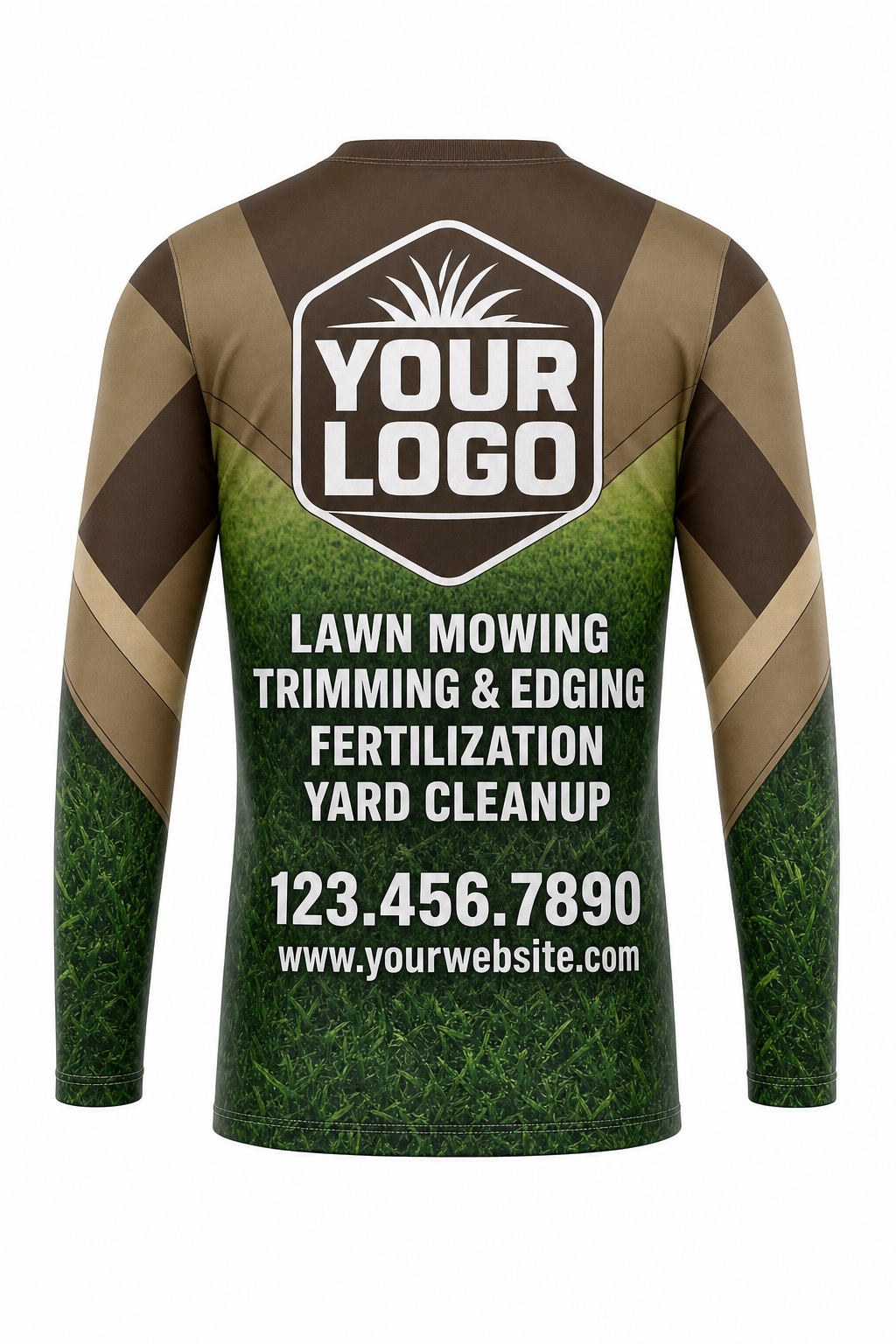 Earth Turf custom lawn care & landscaping crew uniform Long Sleeve — back