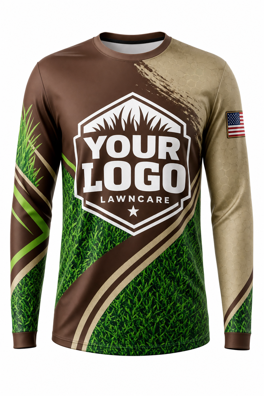Earth Turf custom lawn care & landscaping crew uniform Long Sleeve — front