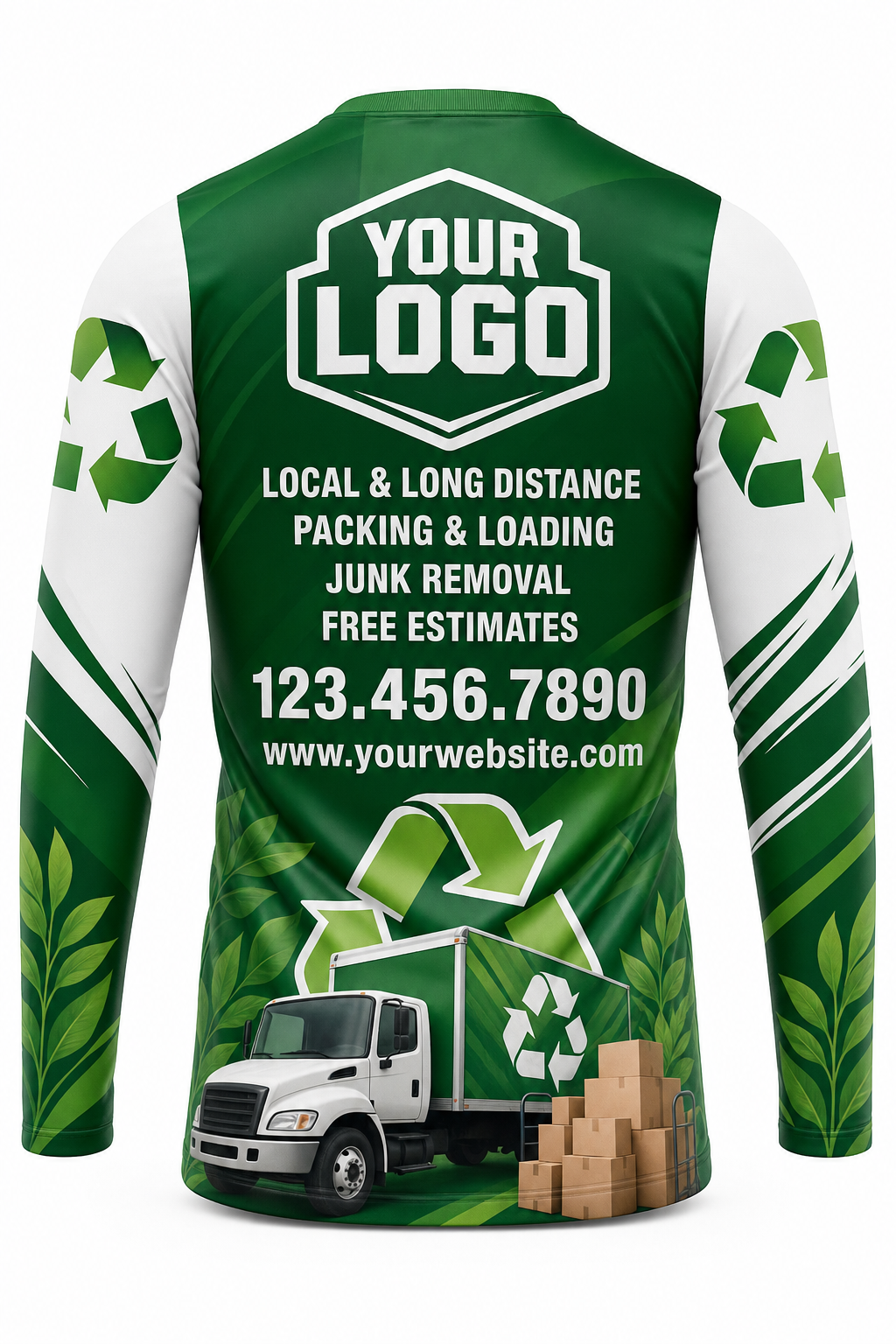 Eco Haul custom moving & junk removal crew uniform Long Sleeve — back