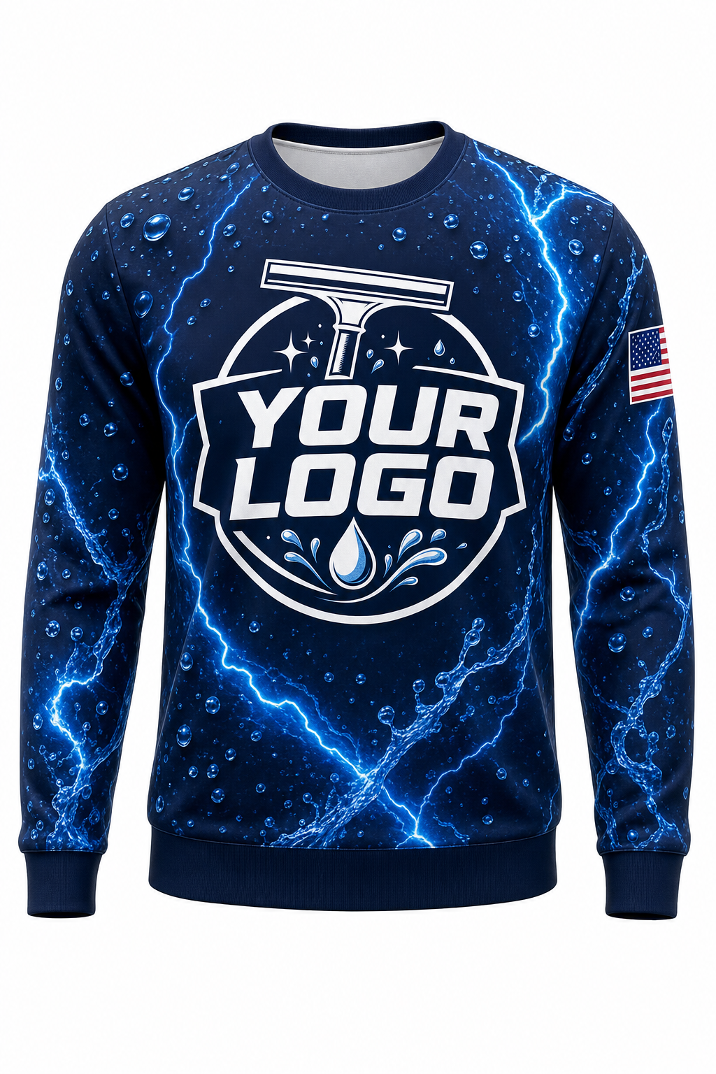Electric Blue custom window cleaning crew uniform sweatshirt — front (sweatshirt-front)