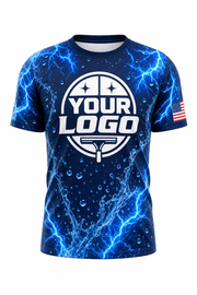 Electric Blue custom window cleaning crew uniform t-shirt — front (tee-front)