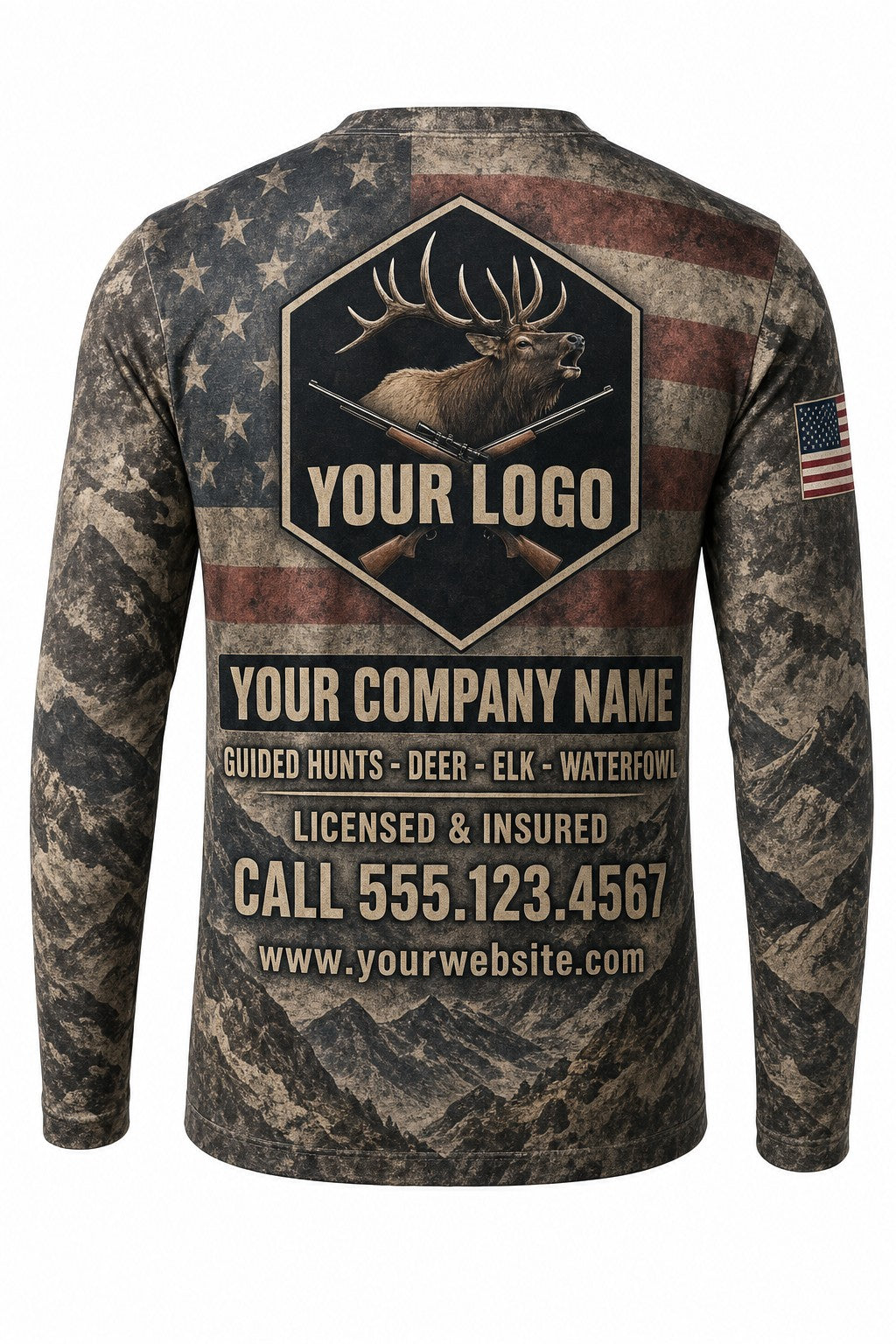 Elk Flag Custom Hunting Team Uniform - custom crew uniform