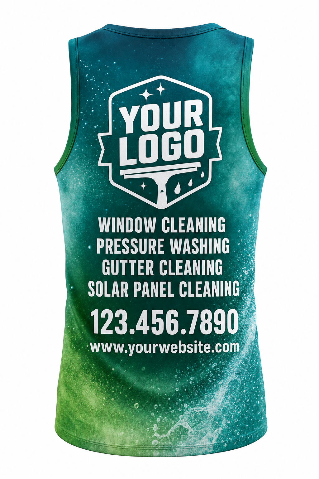 Emerald Mist custom window cleaning crew uniform Tank Top — back