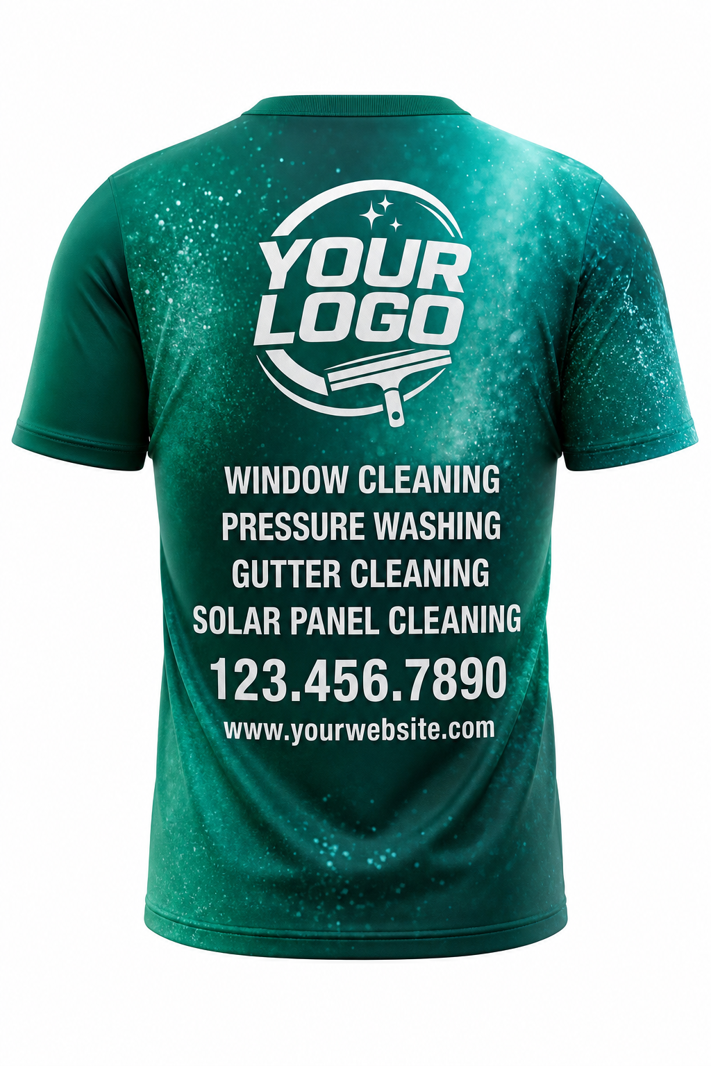 Emerald Mist custom window cleaning crew uniform t-shirt — back (tee-back)