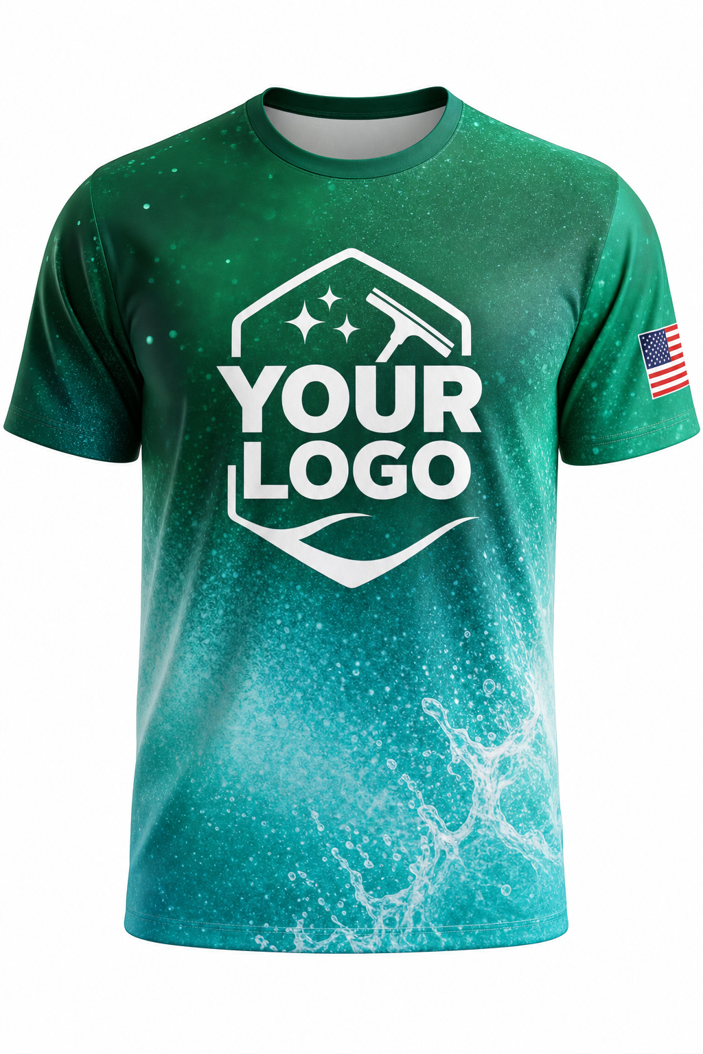 Emerald Mist custom window cleaning crew uniform t-shirt — front (tee-front)