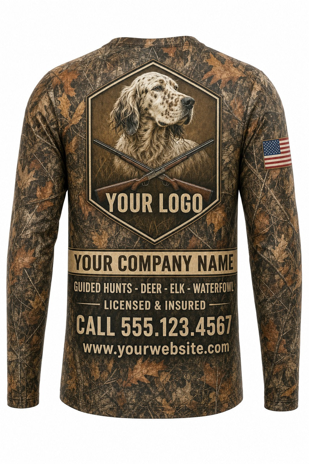 English Setter Upland Custom Hunting Team Uniform - custom crew uniform