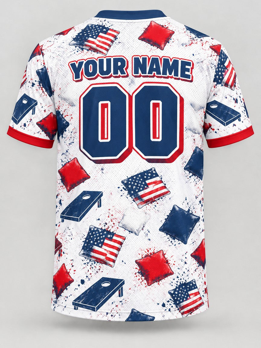Flag Bags custom cornhole team jersey, back
