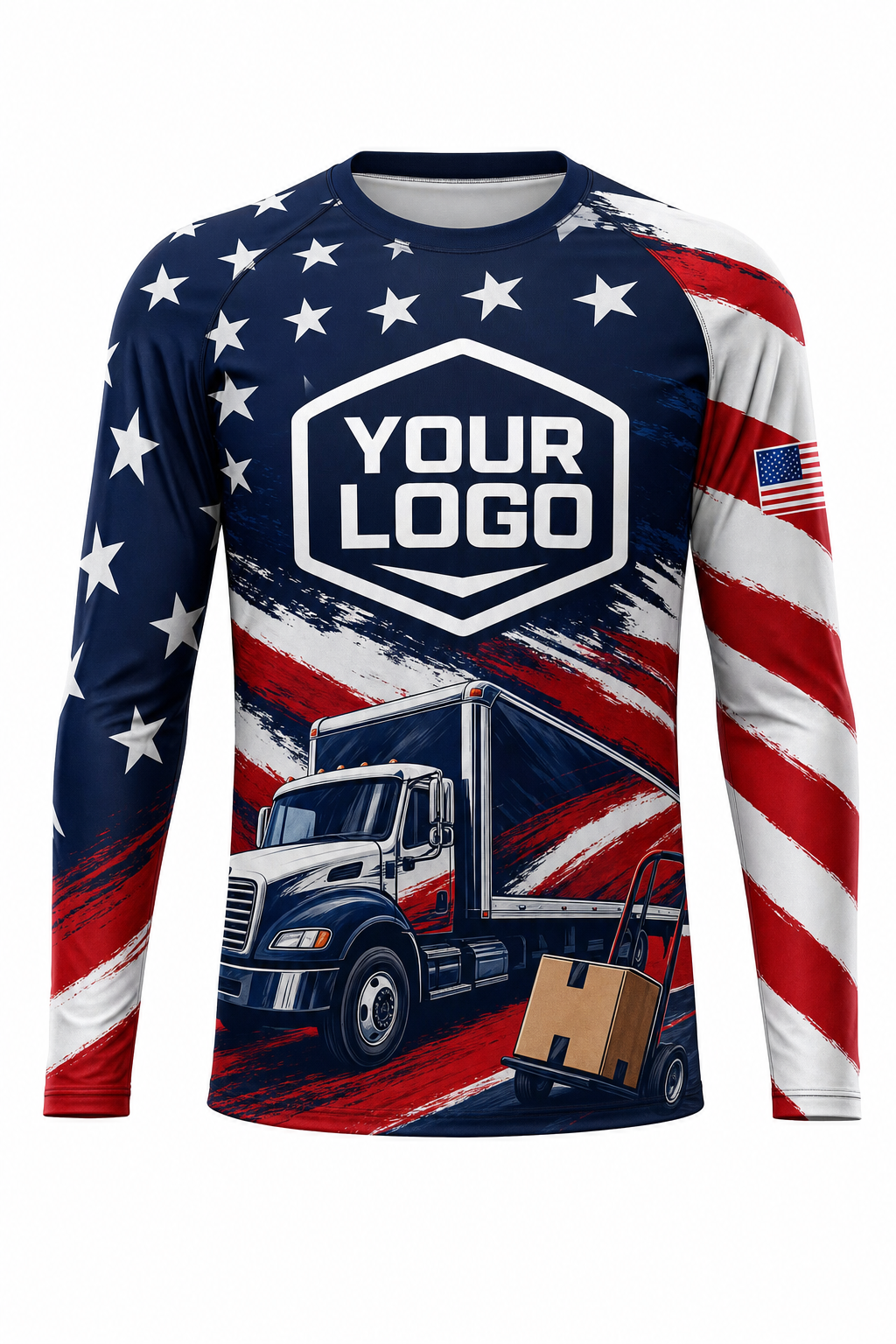 Flag Mover custom moving & junk removal crew uniform Long Sleeve — front