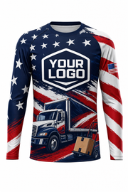 Flag Mover custom moving & junk removal crew uniform Long Sleeve — front