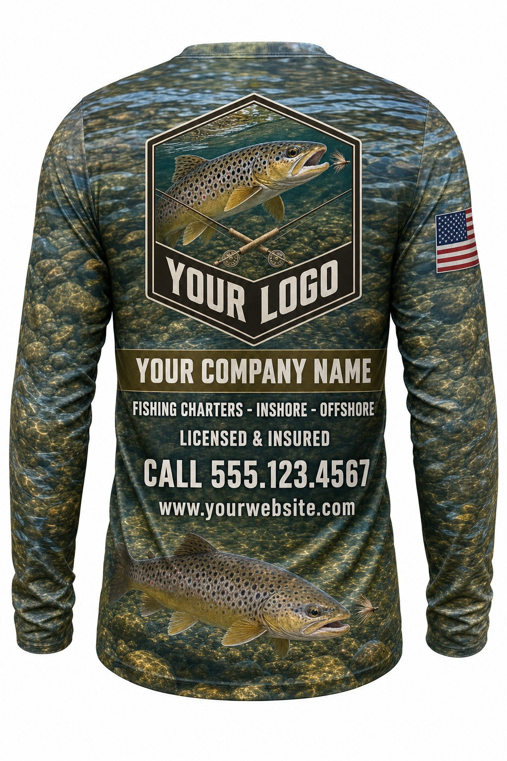Fly Fishing Trout Custom Fishing Team Uniform - custom crew uniform