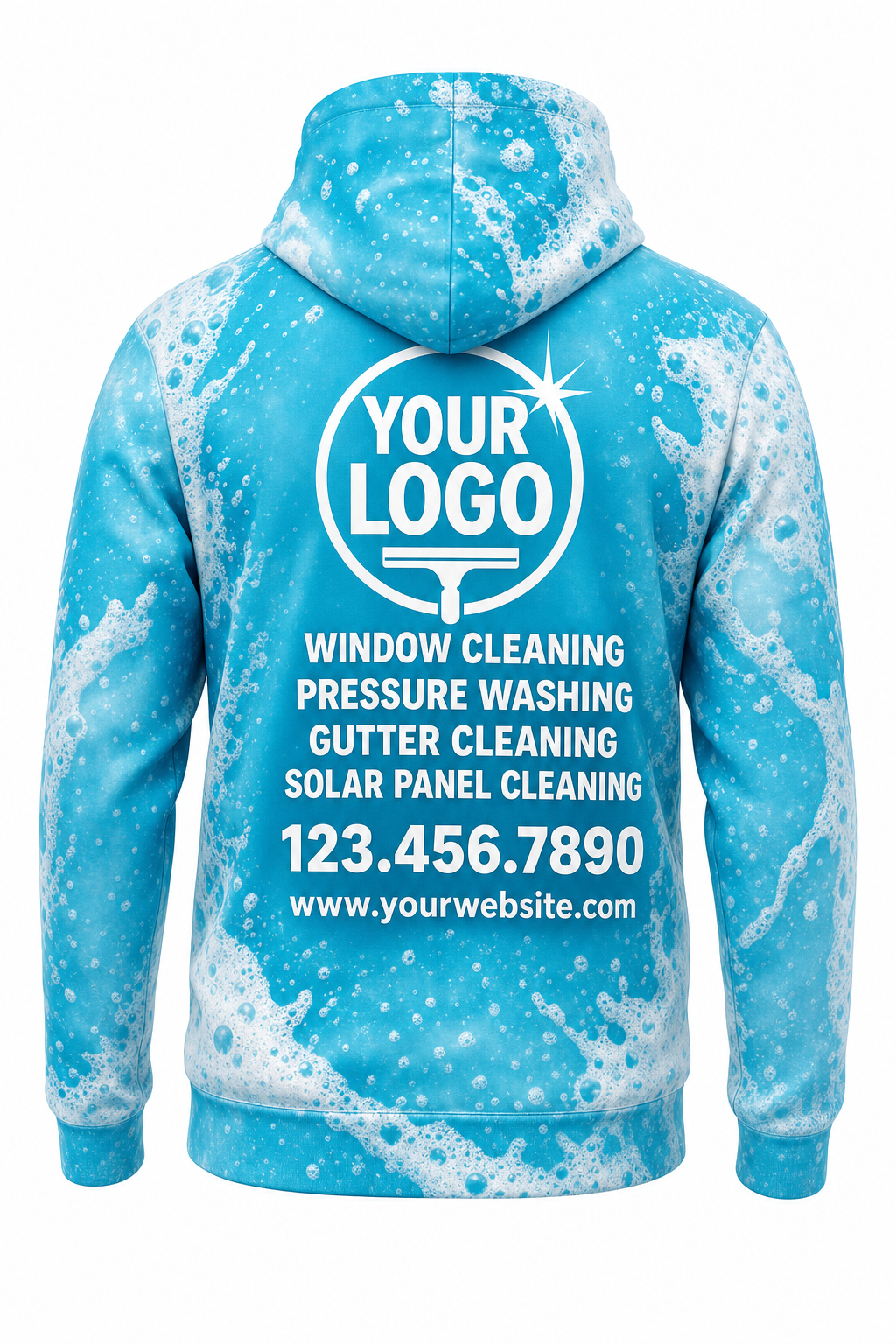 Foam Party custom window cleaning crew uniform hoodie — back (hoodie-back)