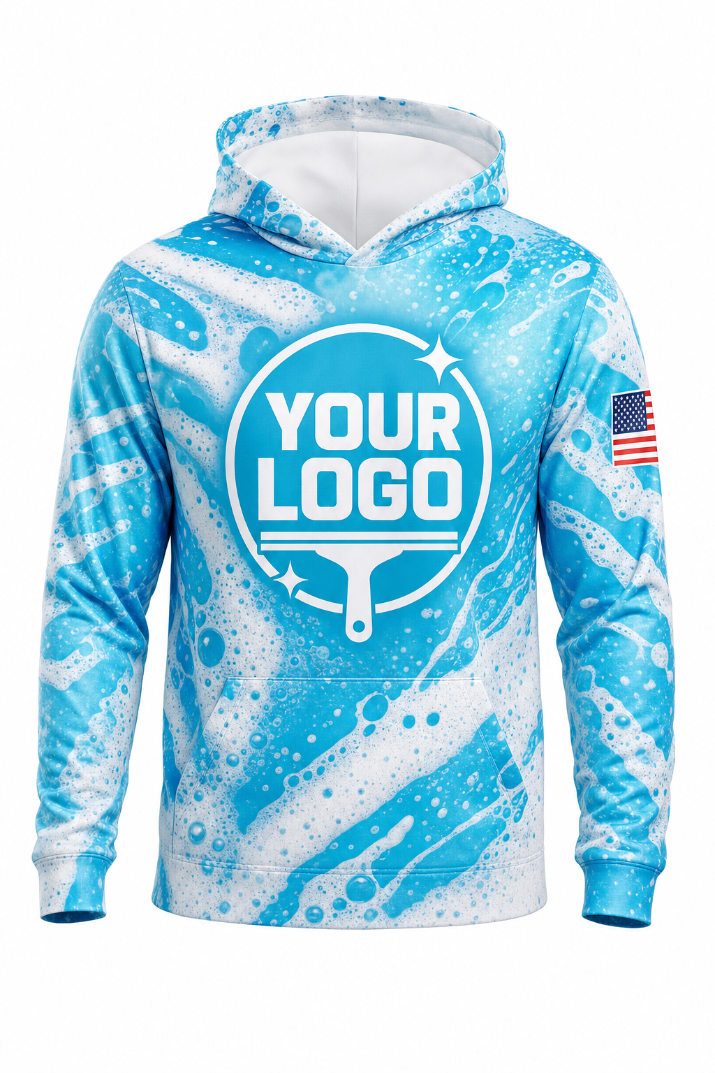 Foam Party custom window cleaning crew uniform hoodie — front (hoodie-front)