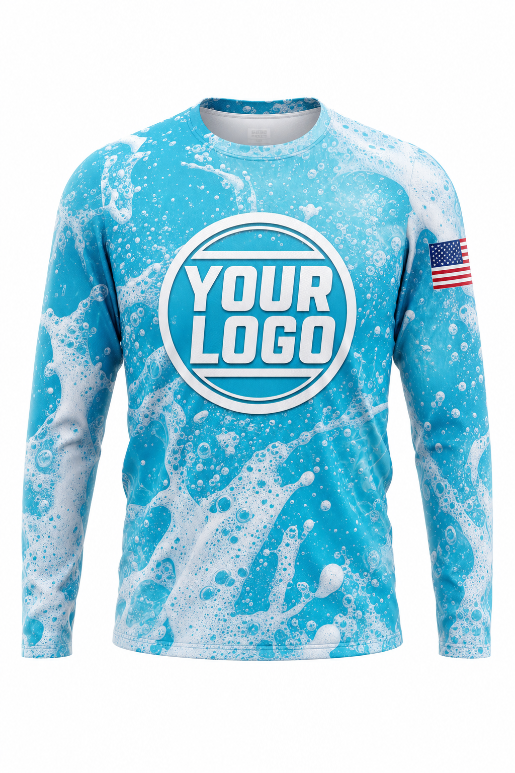 Foam Party custom window cleaning crew uniform long-sleeve shirt — front (longsleeve-front)