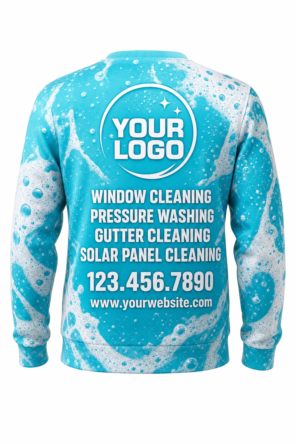 Foam Party custom window cleaning crew uniform sweatshirt — back (sweatshirt-back)