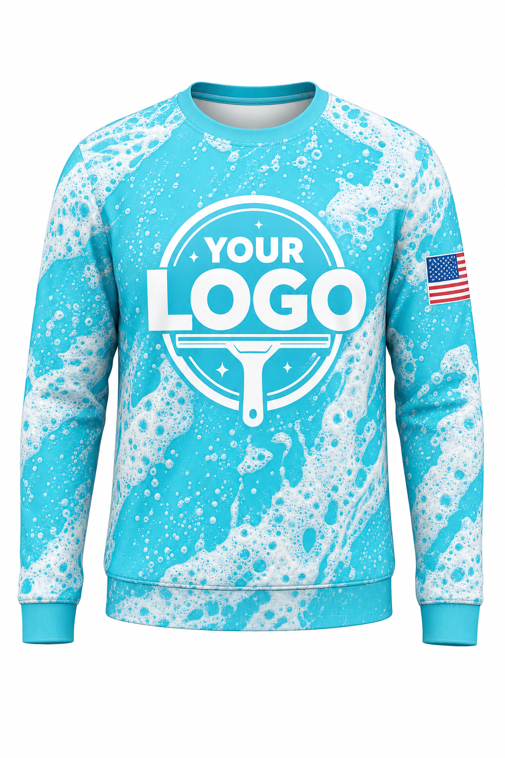Foam Party custom window cleaning crew uniform sweatshirt — front (sweatshirt-front)