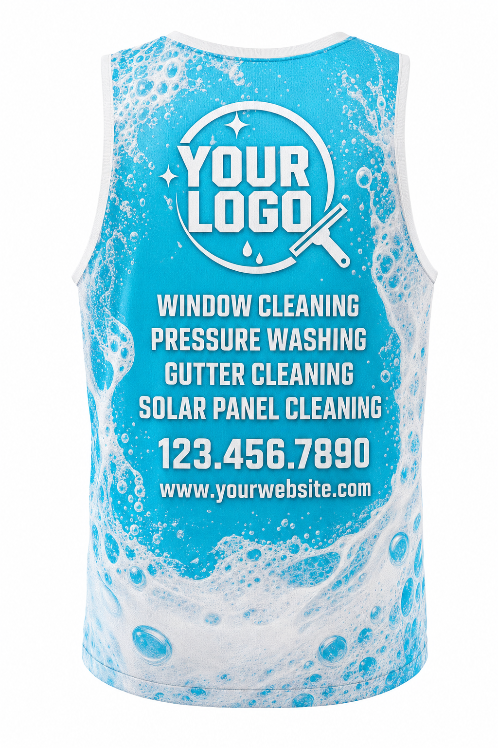 Foam Party custom window cleaning crew uniform Tank Top — back