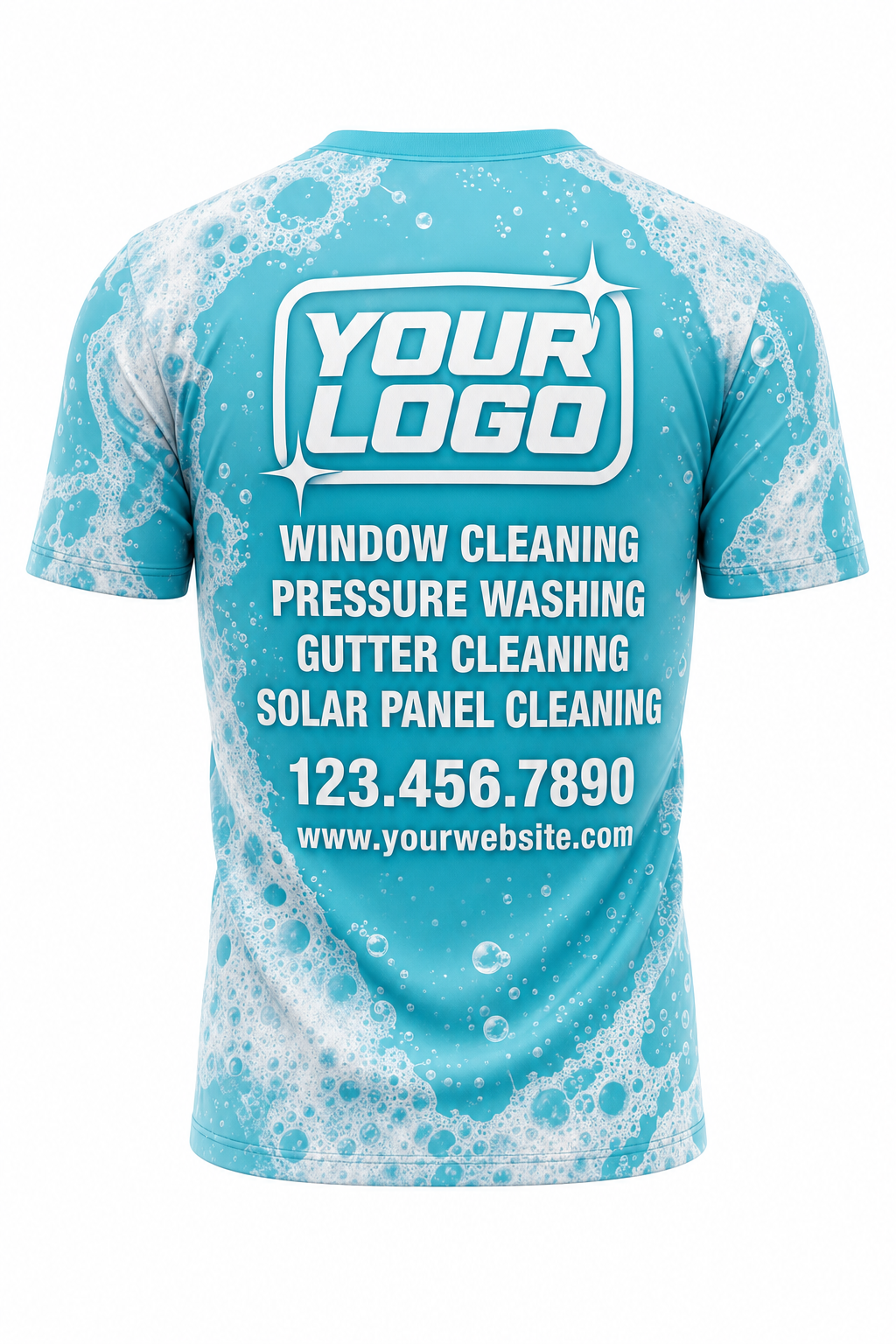 Foam Party custom window cleaning crew uniform t-shirt — back (tee-back)
