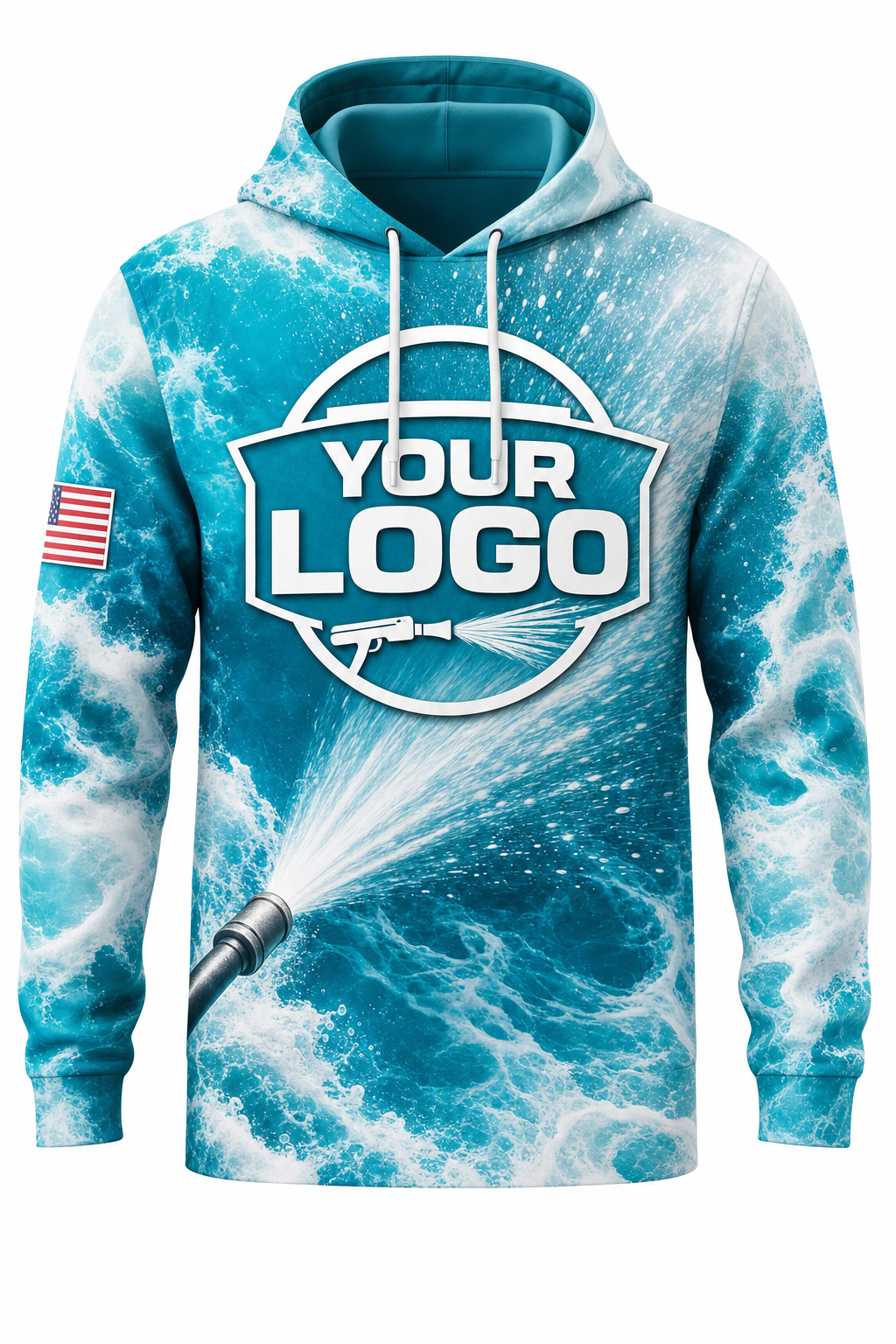 Foam Spray custom roof cleaning & pressure washing crew uniform Hoodie — front