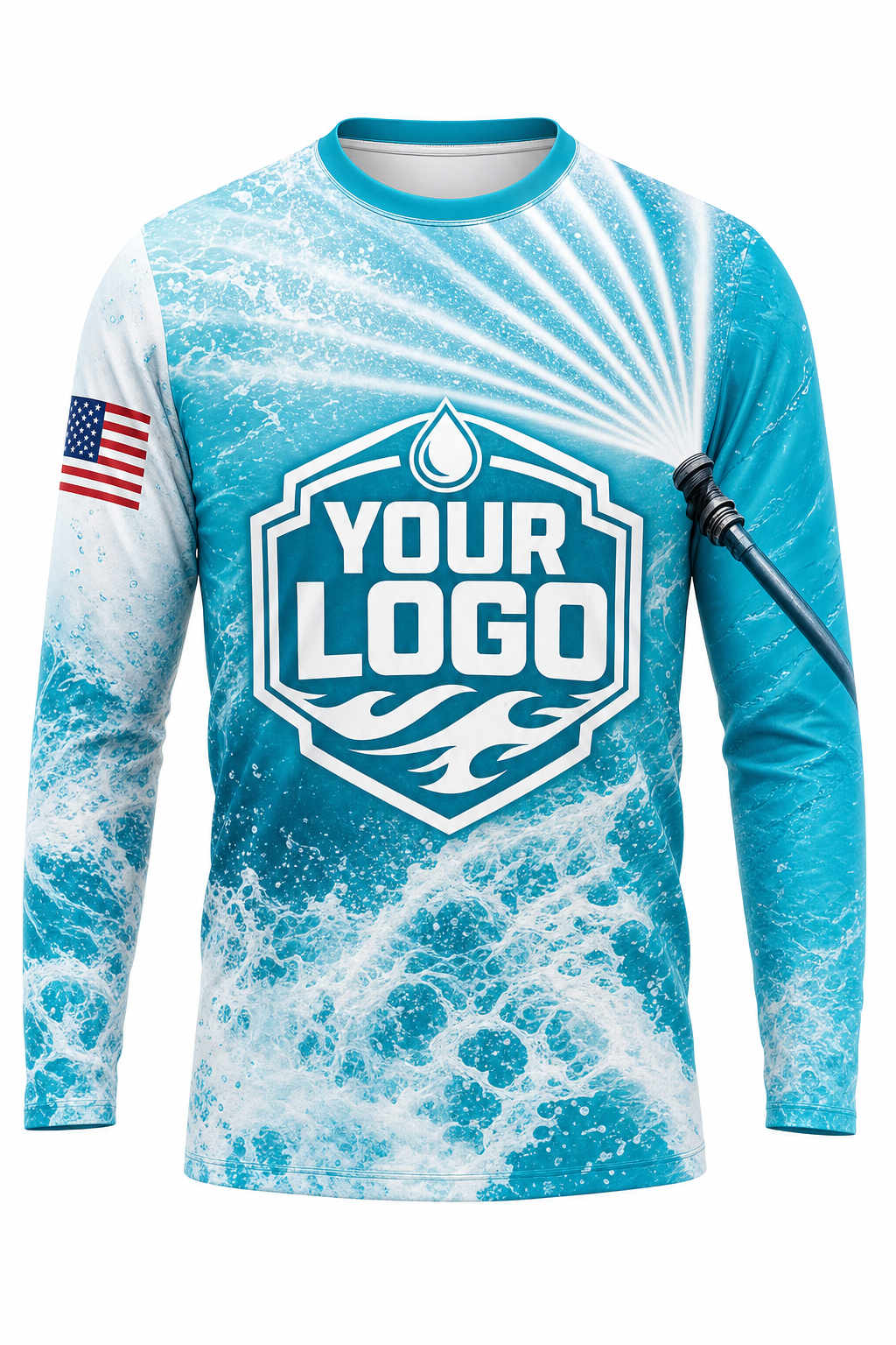Foam Spray custom roof cleaning & pressure washing crew uniform Long Sleeve — front