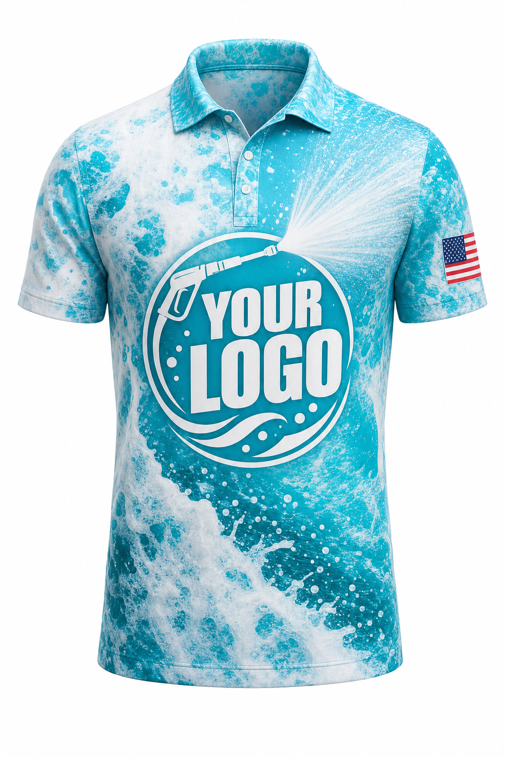 Foam Spray custom roof cleaning & pressure washing crew uniform Polo — front