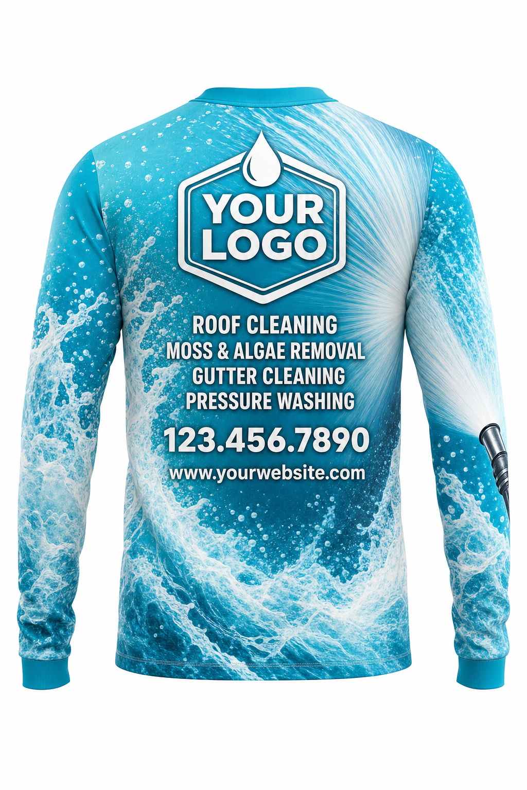 Foam Spray custom roof cleaning & pressure washing crew uniform Sweatshirt — back