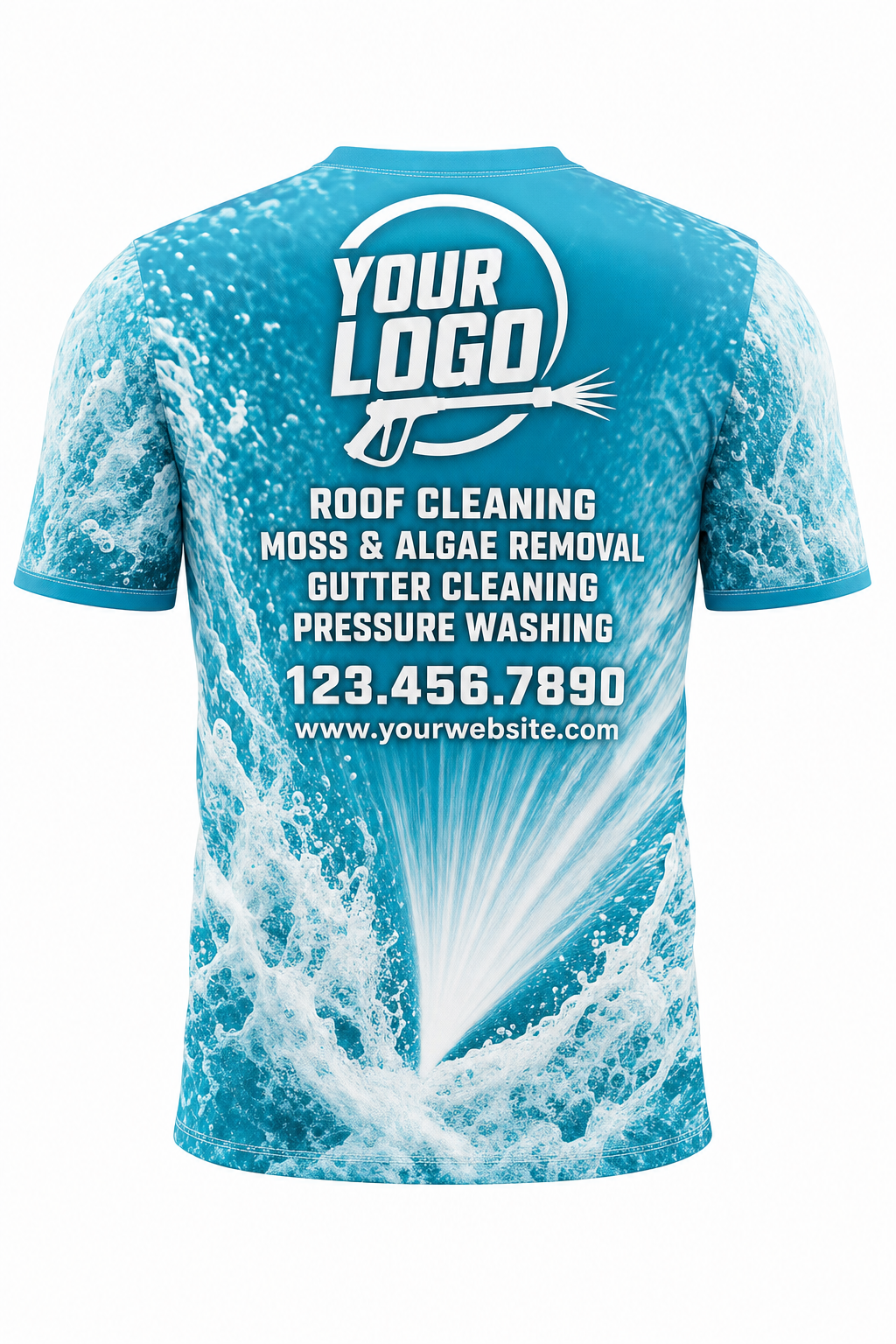 Foam Spray custom roof cleaning & pressure washing crew uniform T-Shirt — back