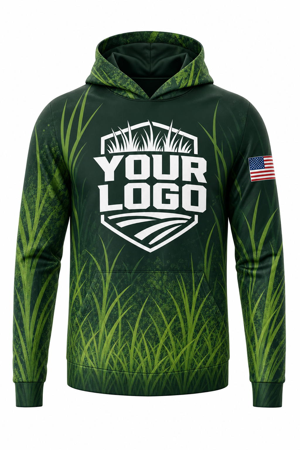 Forest Grass Blades custom lawn care & landscaping crew uniform Hoodie — front