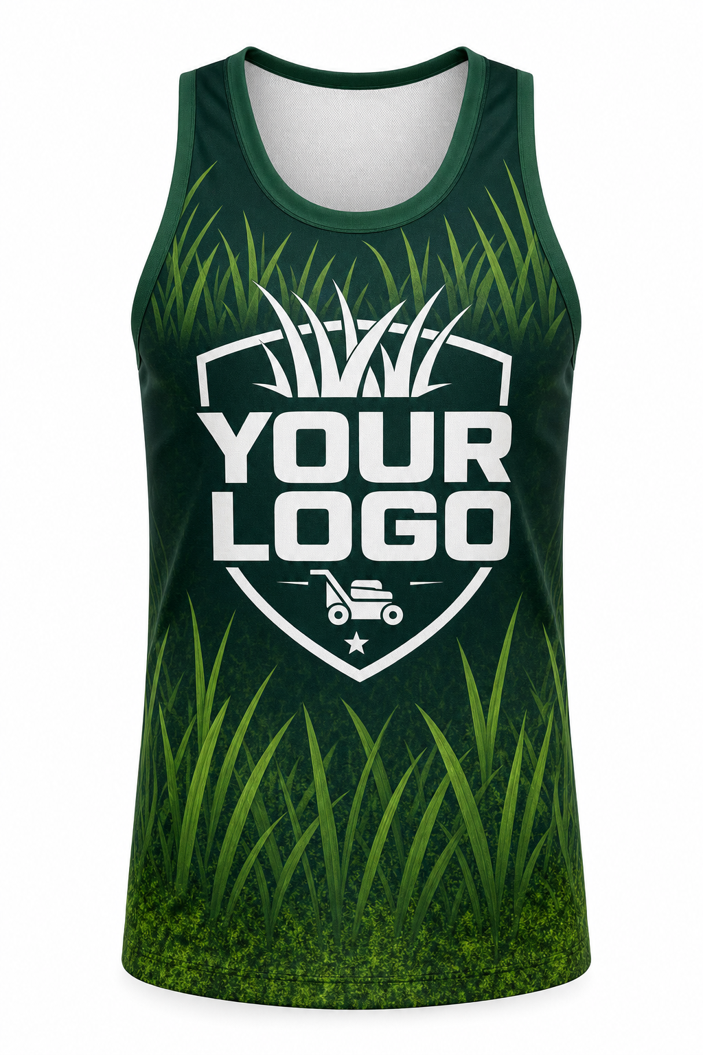 Forest Grass Blades custom lawn care & landscaping crew uniform Tank Top — front