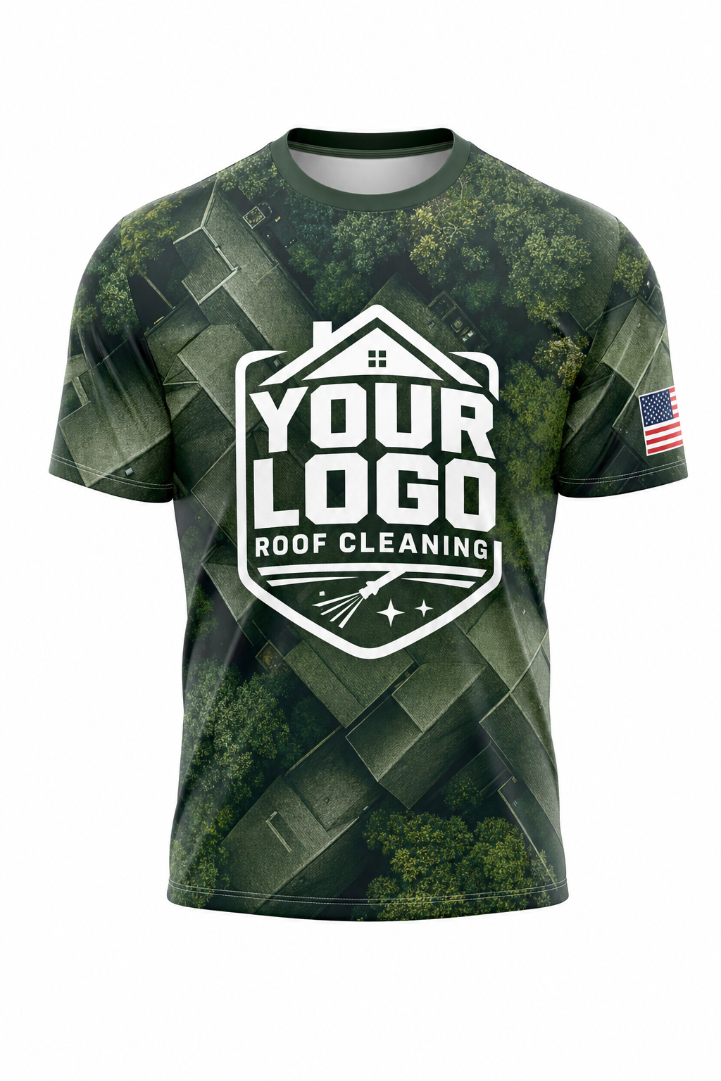 Forest Rooftop custom roof cleaning crew uniform t-shirt — front (tee-front)