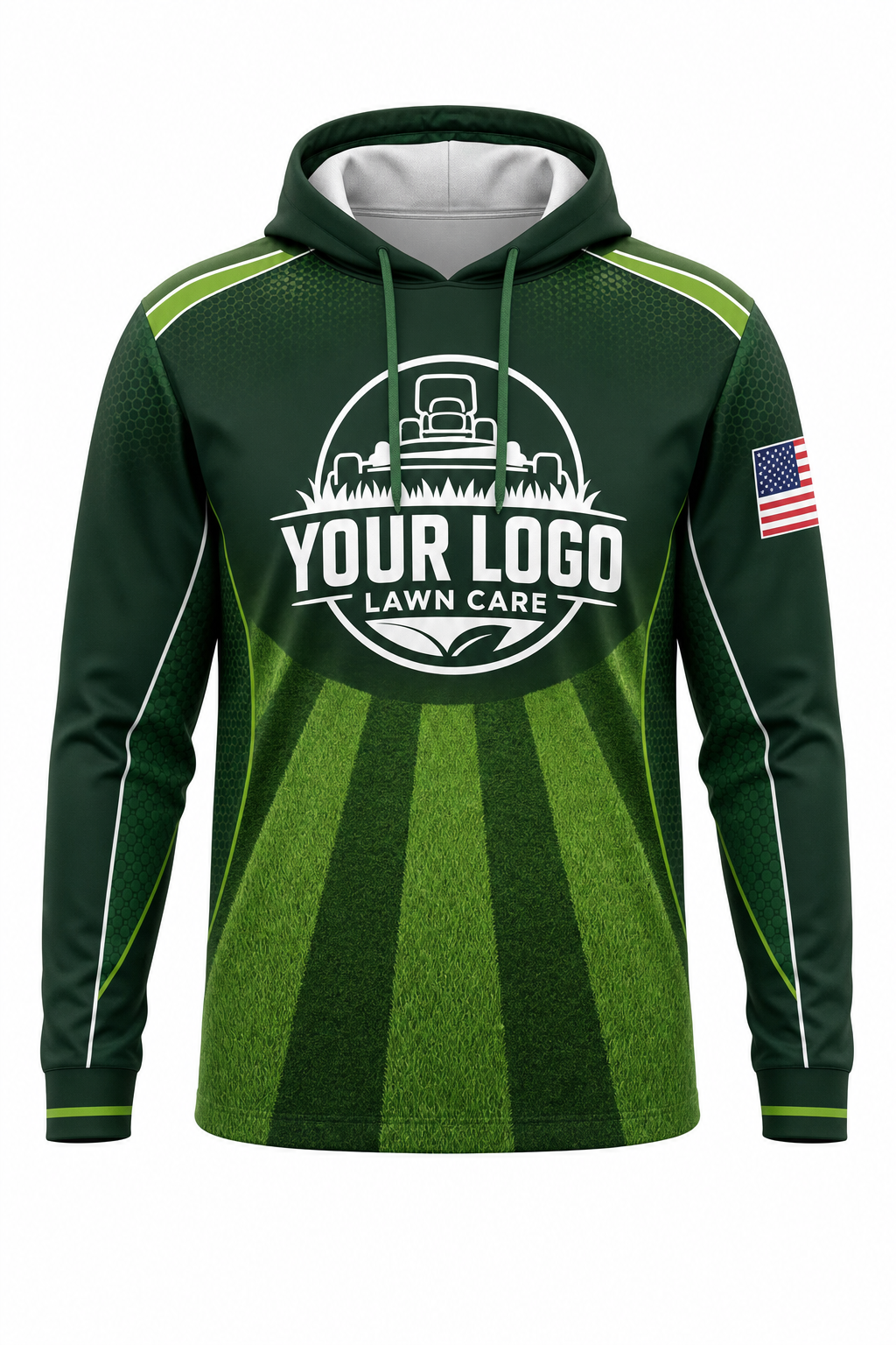 Forest Mow Stripes custom lawn care & landscaping crew uniform Hoodie — front
