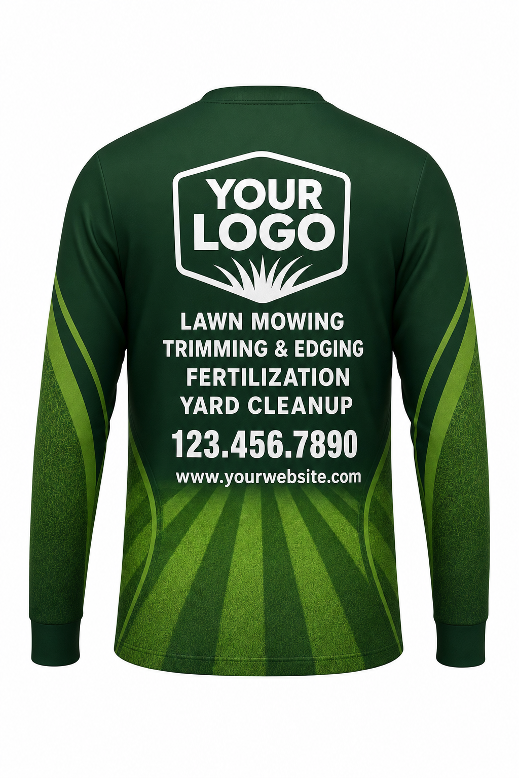 Forest Mow Stripes custom lawn care & landscaping crew uniform Sweatshirt — back