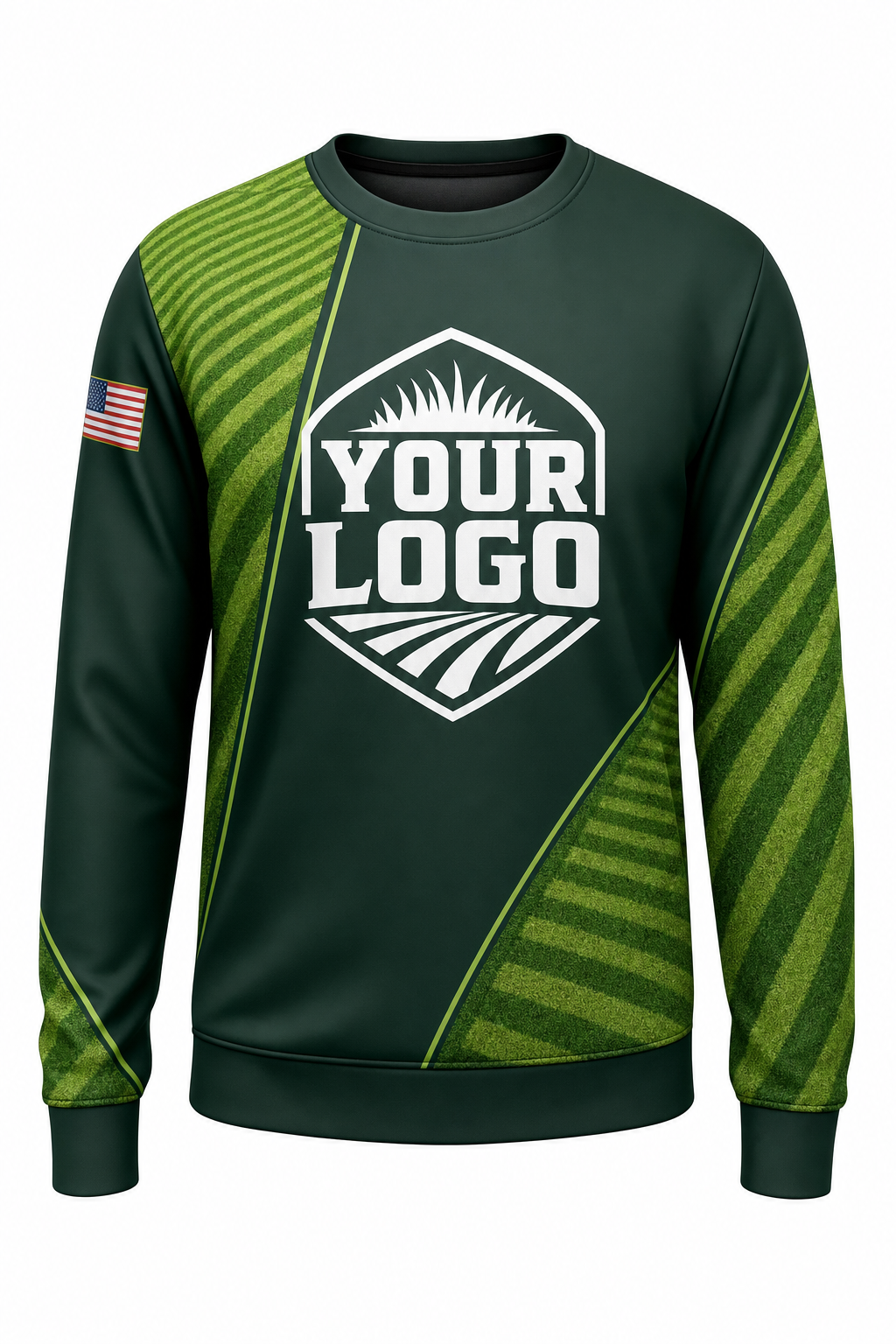 Forest Mow Stripes custom lawn care & landscaping crew uniform Sweatshirt — front