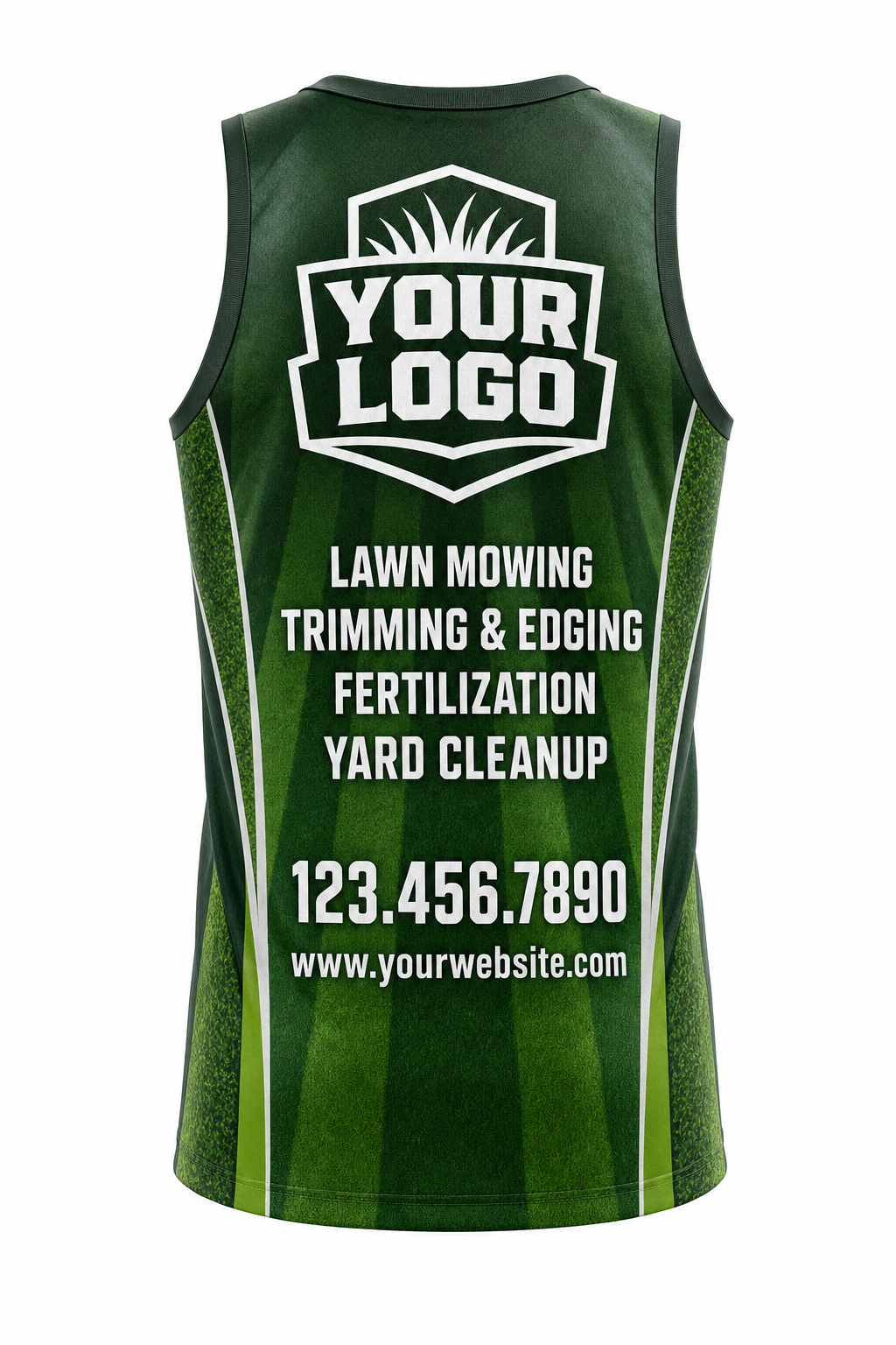 Forest Mow Stripes custom lawn care & landscaping crew uniform Tank Top — back