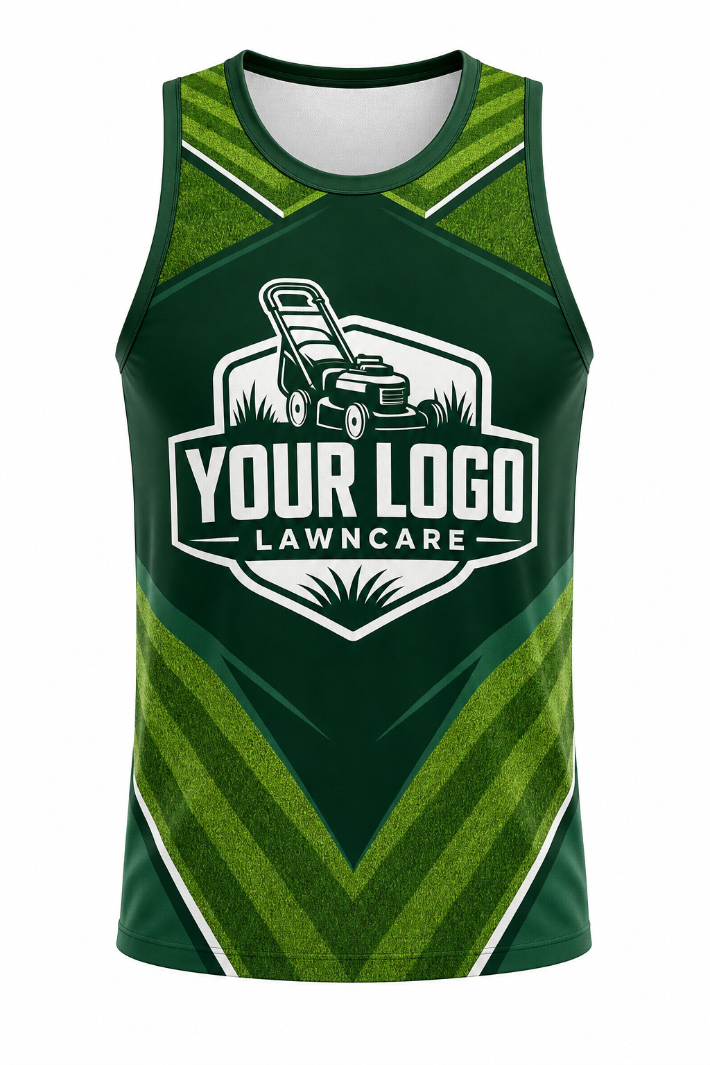 Forest Mow Stripes custom lawn care & landscaping crew uniform Tank Top — front