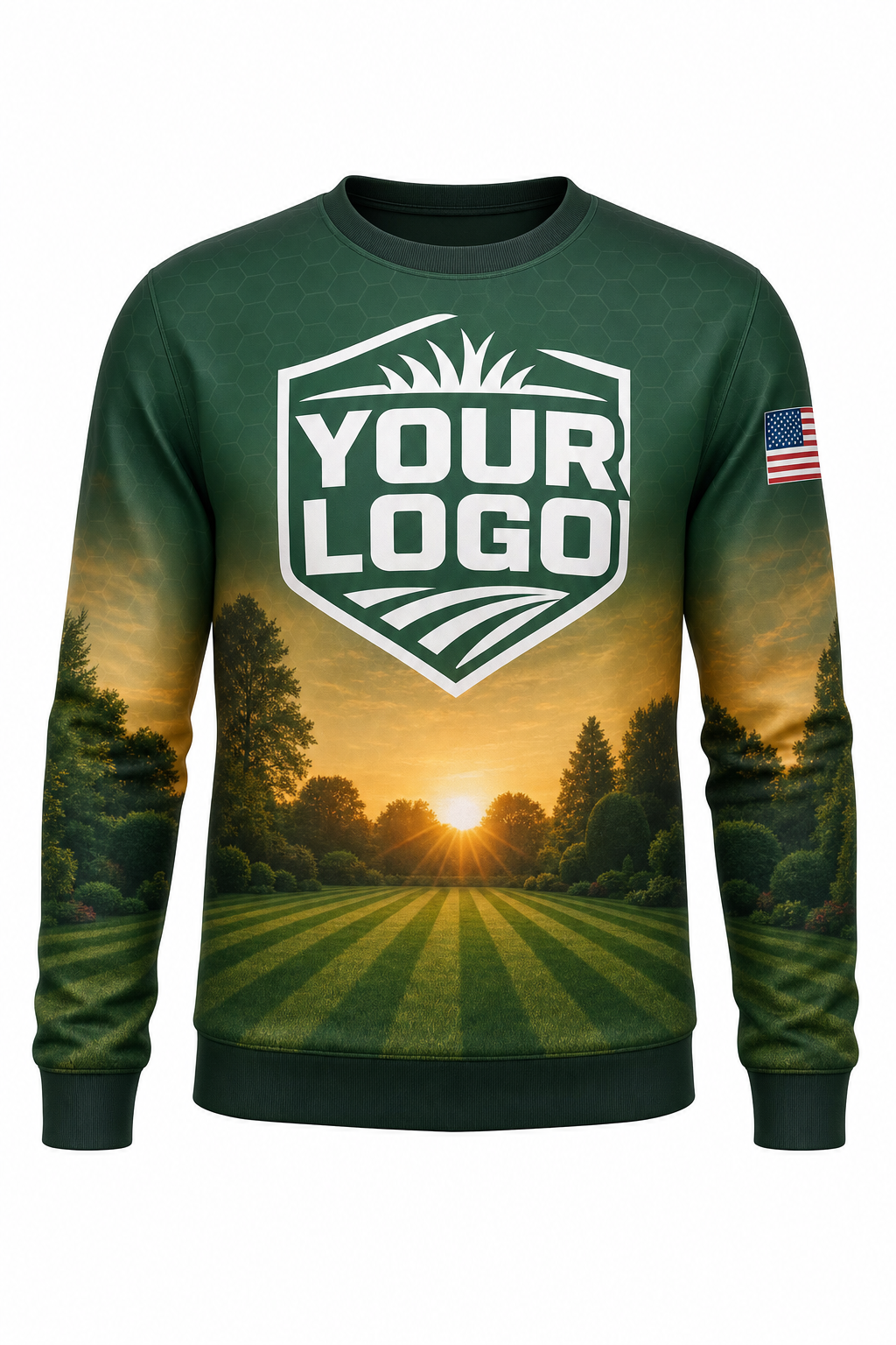 Forest Sunrise Yard custom lawn care & landscaping crew uniform Sweatshirt — front