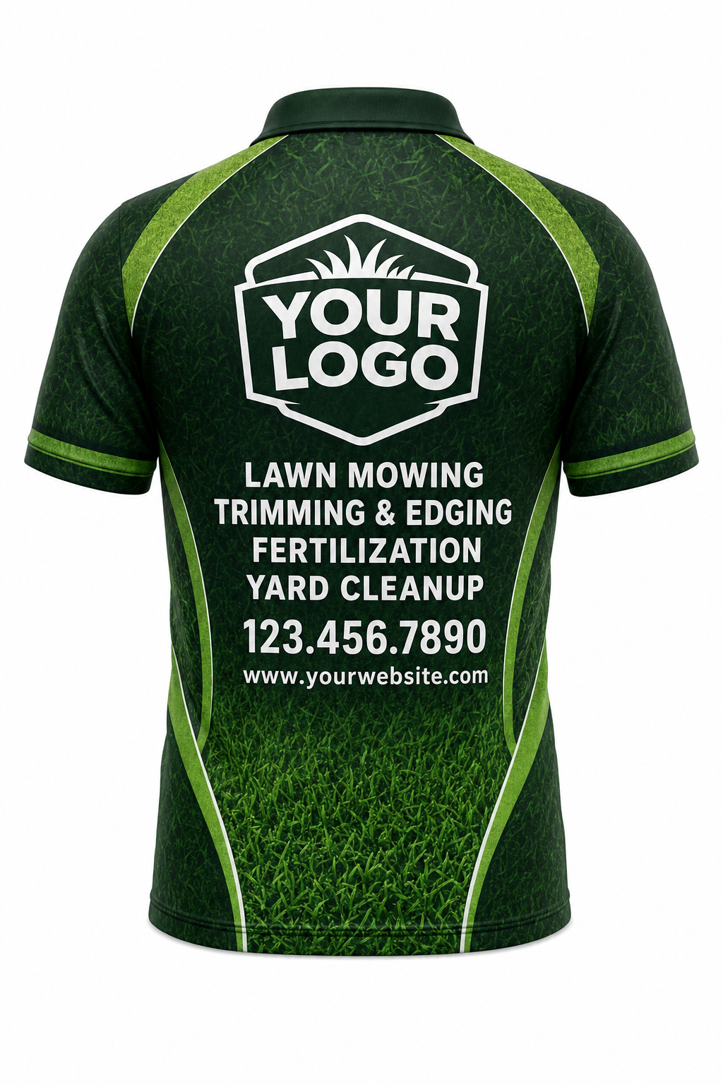 Forest Turf custom lawn care & landscaping crew uniform Polo — back